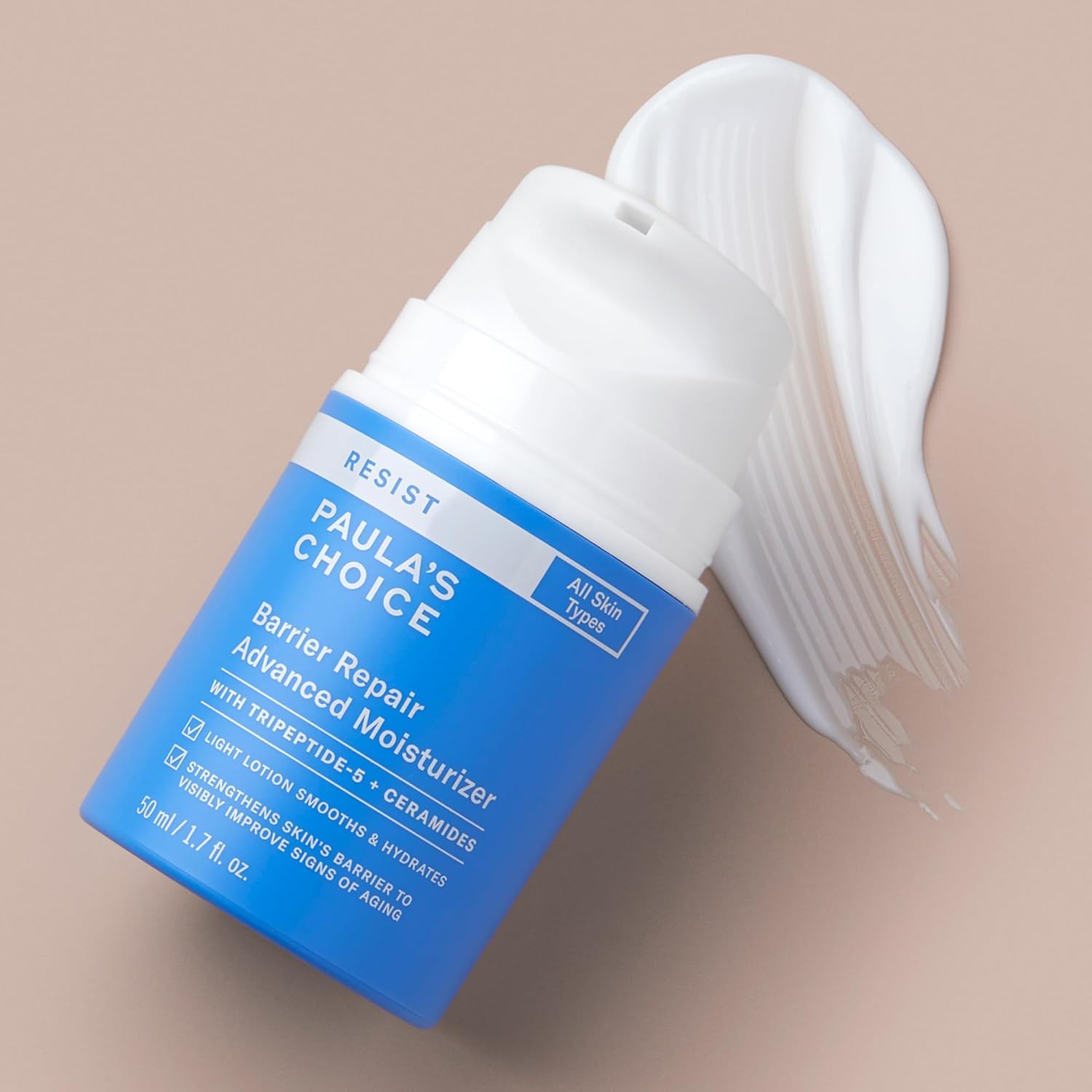 Paula’s Choice RESIST Barrier Repair Hidratante avanzado con ceramidas, péptidos, crema de hidratación profunda para arrugas, antienvejecimiento