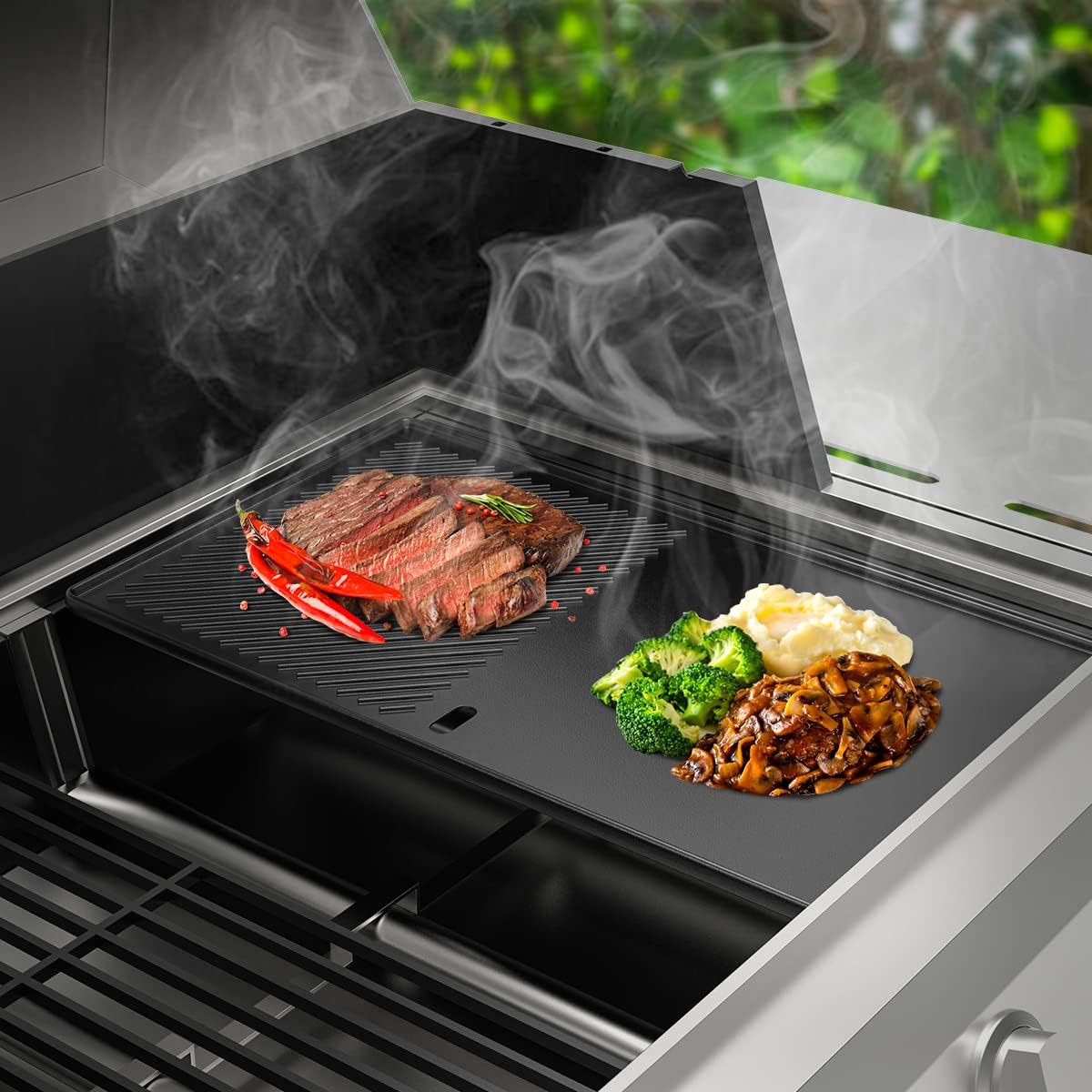 Parrilla de hierro fundido de 19.4 pulgadas para parrilla de ahumador de pellets Traeger serie 34 y Pit Boss 780, 800, 820, 1000 y 1000 XL series y