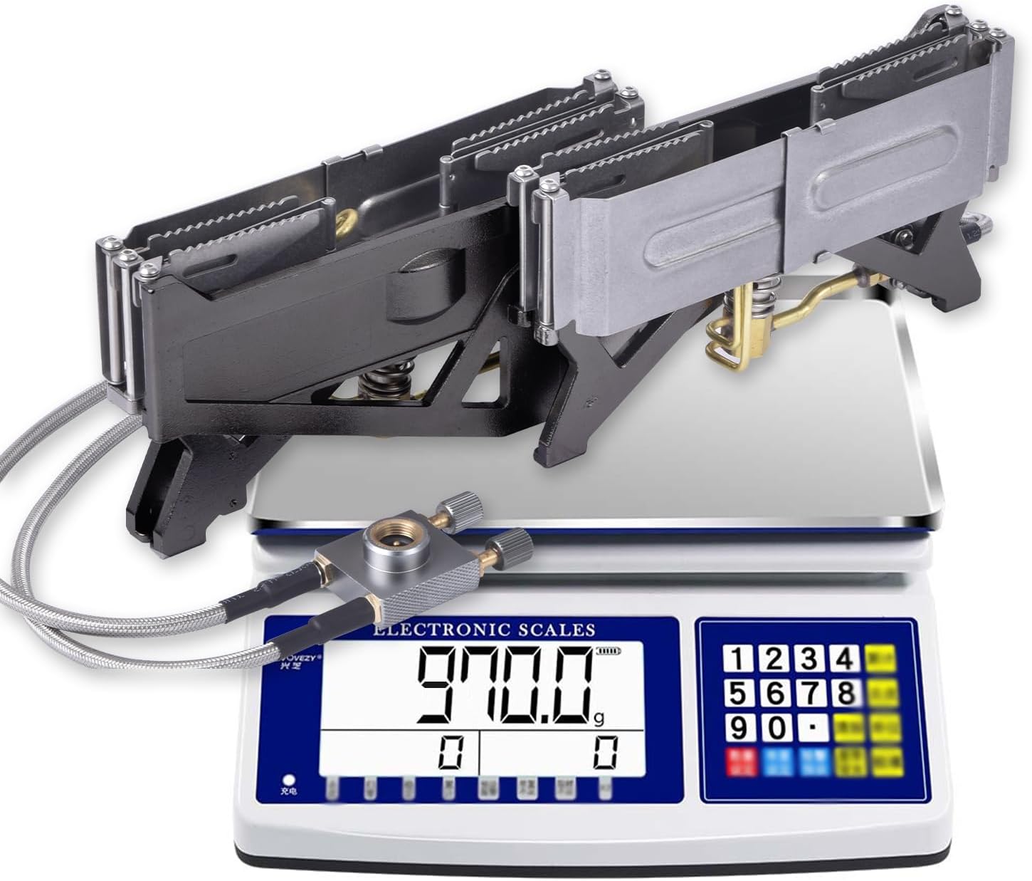 BRS -32 Estufa de camping plegable portátil expandible doble estufa – Fácil de operar, utensilios de cocina de camping con encendedor electrónico