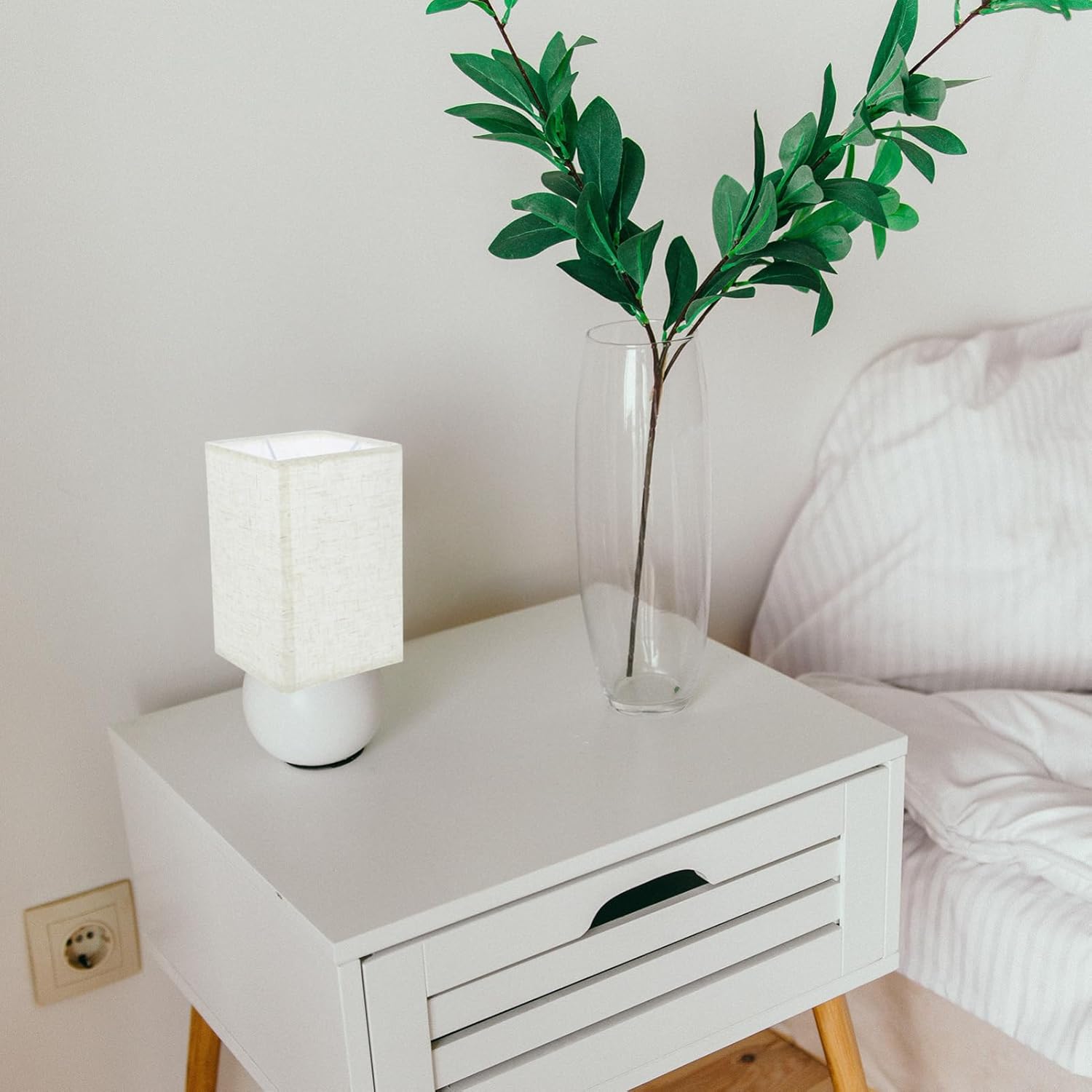 Pantalla de lámpara cuadrada de lino para lámpara de mesa, cubierta de luz de pie, pantalla de escritorio, pantalla rectangular