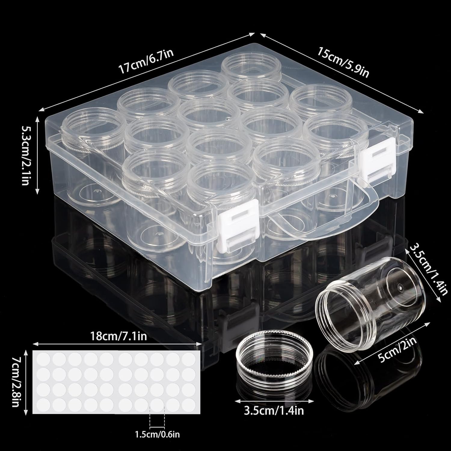 Caja organizadora de cuentas, caja de almacenamiento de arte de pintura de diamante, accesorios de arte de pintura de diamante, contenedores de