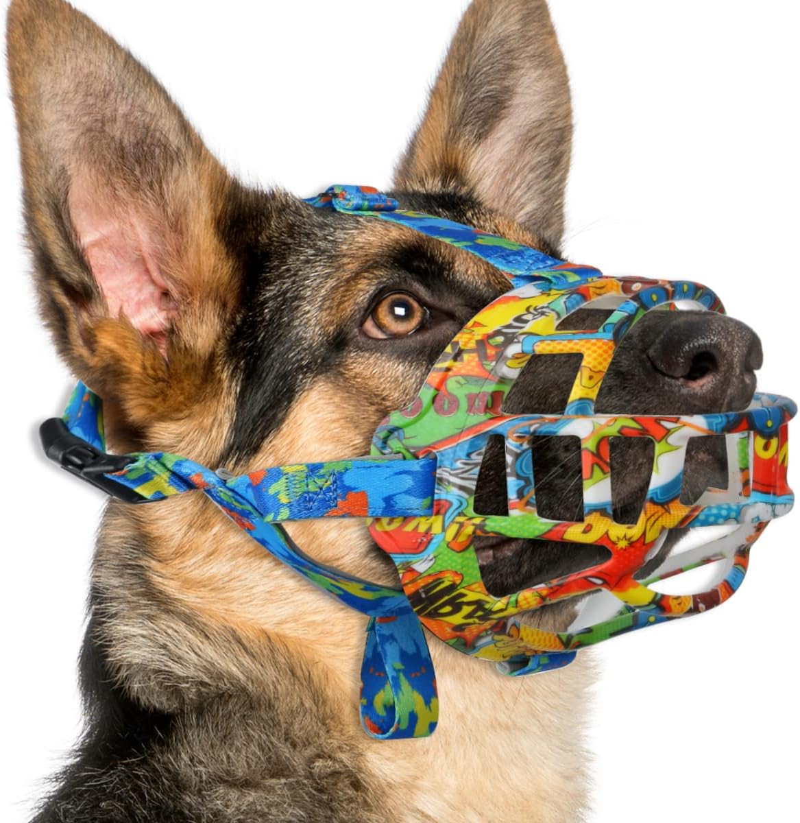 Bozal para perro, bozal de cesta de silicona para perros pequeños, medianos y grandes, bozal de jaula suave para evitar mordeduras, permite beber