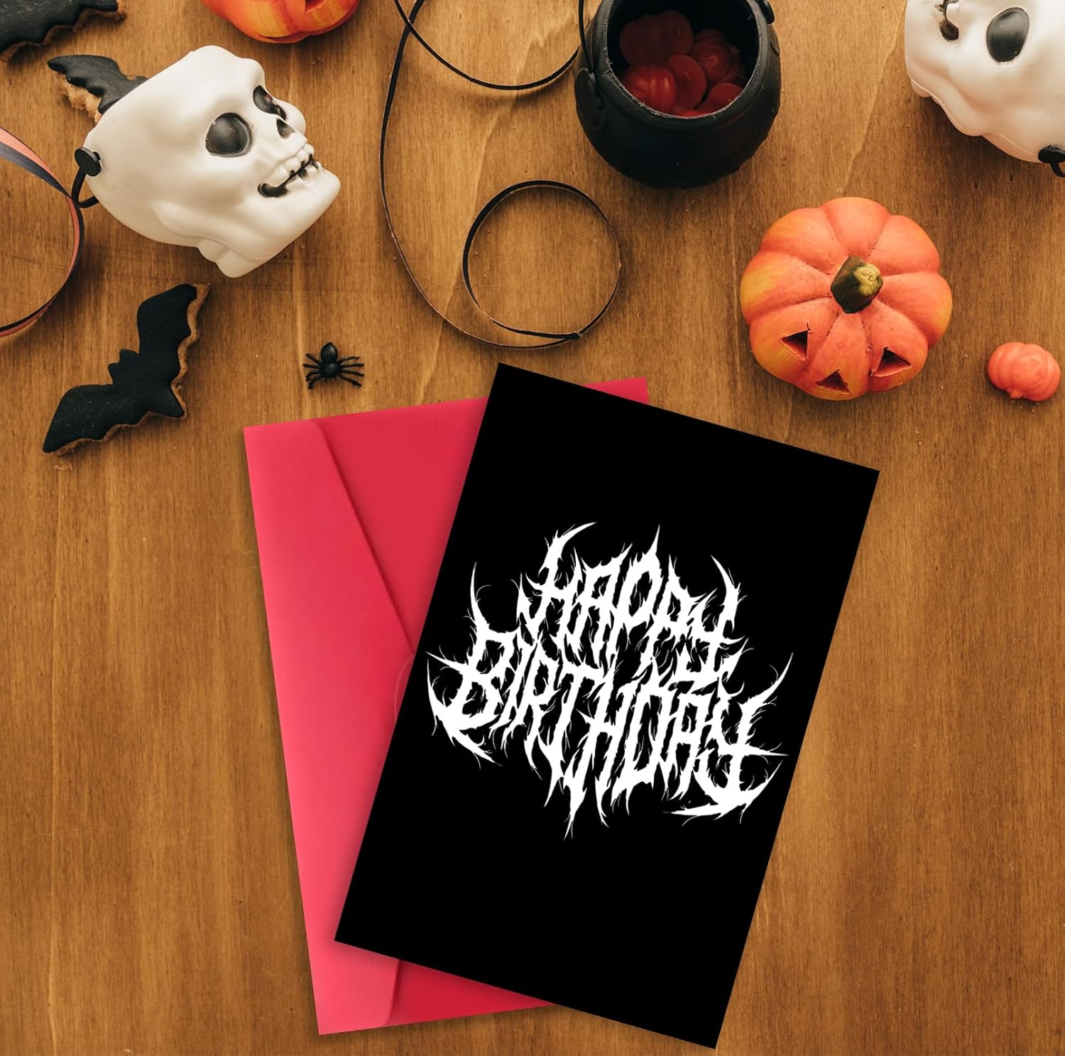 Tarjeta de cumpleaños de feliz Halloween para él y ella, regalo espeluznante de cumpleaños para mujeres y hombres, tarjeta de cumpleaños de