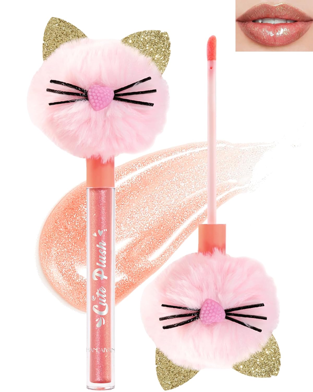 Brillo labial líquido con purpurina, lápiz labial brillante con diamante, aceite de labios brillante metálico, tinte de tinte de labios de alta