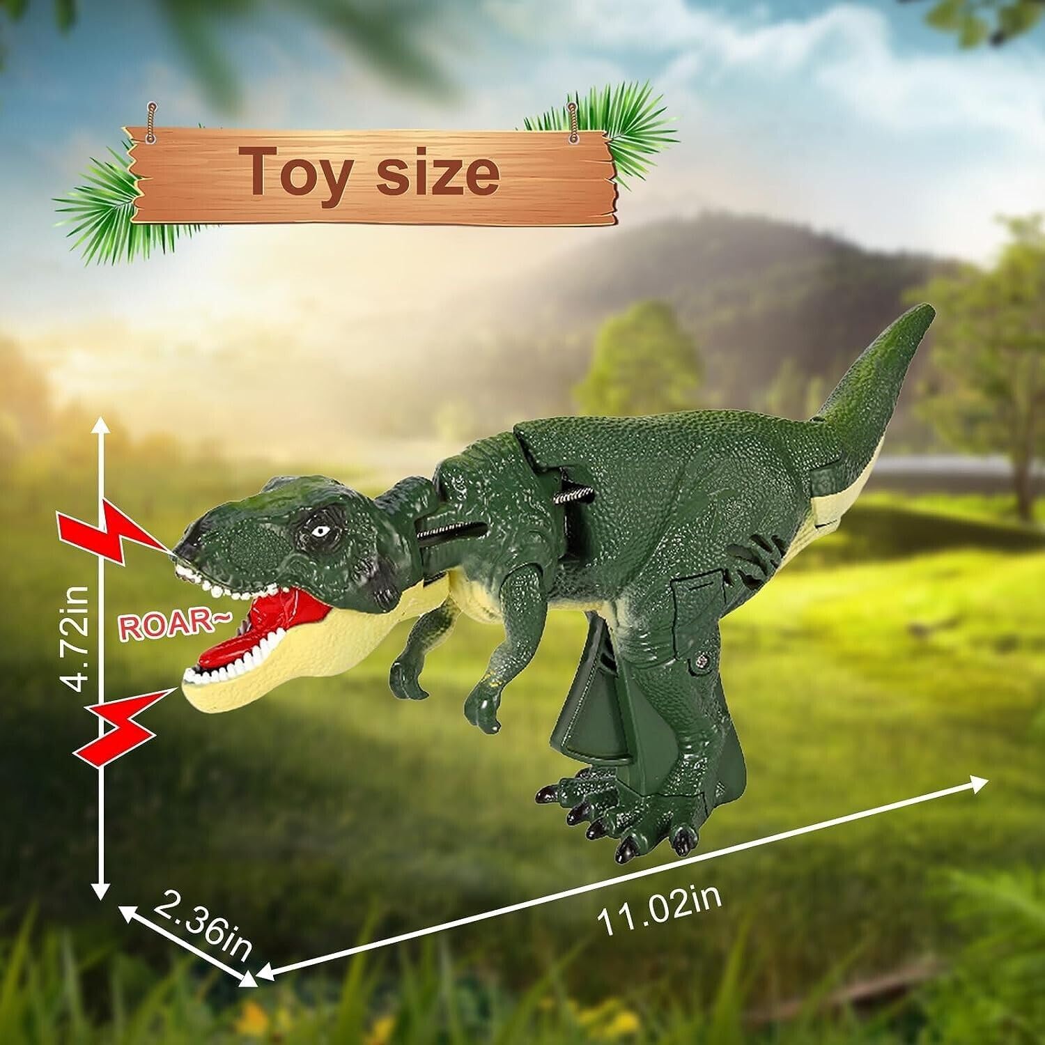 Divertidos juguetes de dinosaurio 2023, activa el juego con sonido de rugido, efectos de luz y diversión de dinosaurio Chomper, un novedoso regalo
