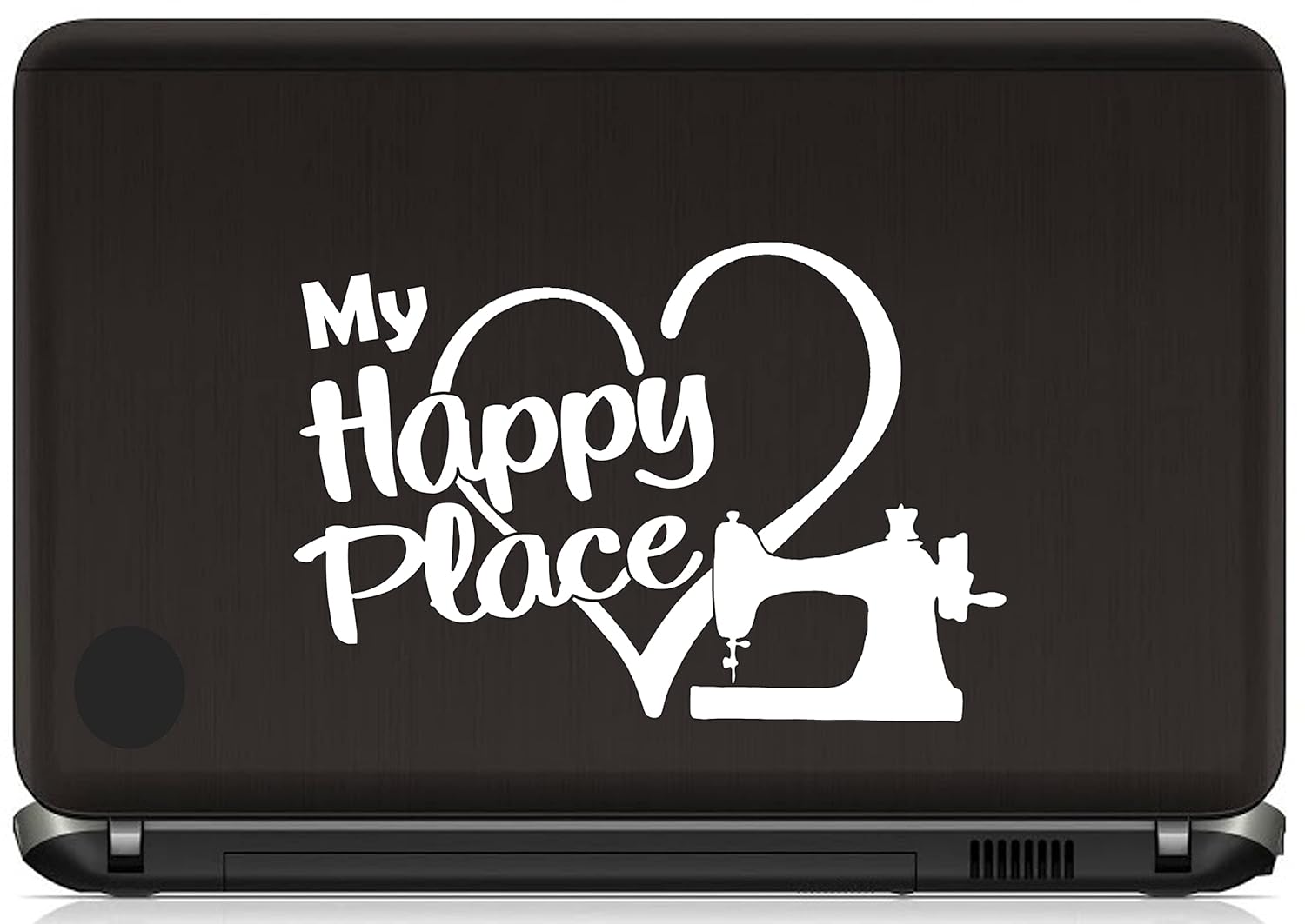 My Happy Place Sewing Machine Love Quilting Decal Sticker for Car Window BG 853