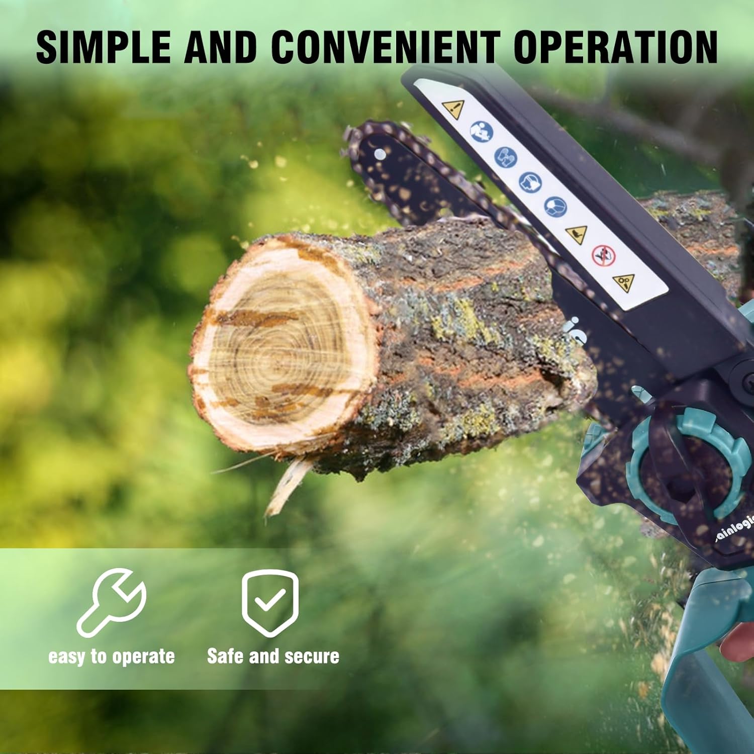 Sainlogic Mini motosierra inalámbrica, mini motosierra de 6 pulgadas inalámbrica, motosierra de mano alimentada por batería, motosierra eléctrica