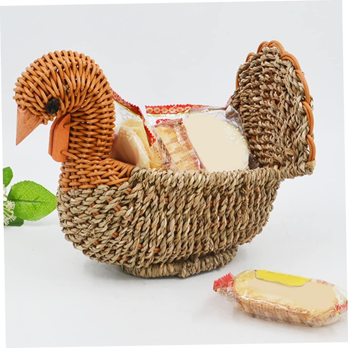STOBAZA 2 cestas de paja para pavo, cesta circular para aperitivos, bandeja tejida a mano, cesta de verduras, cesta de tocador, cestas para