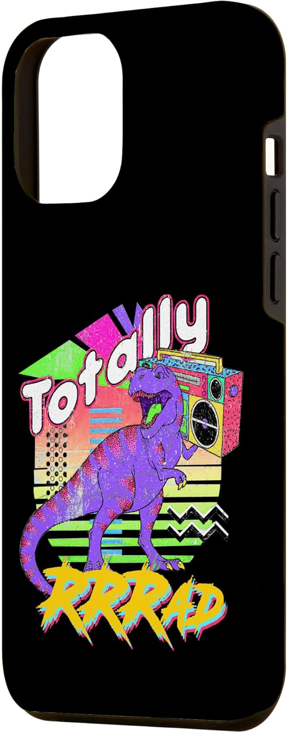 Funda para iPhone 14 Pro Max Totally Rad Dinosaur Rocking Cassette Rock n Roll Music Case