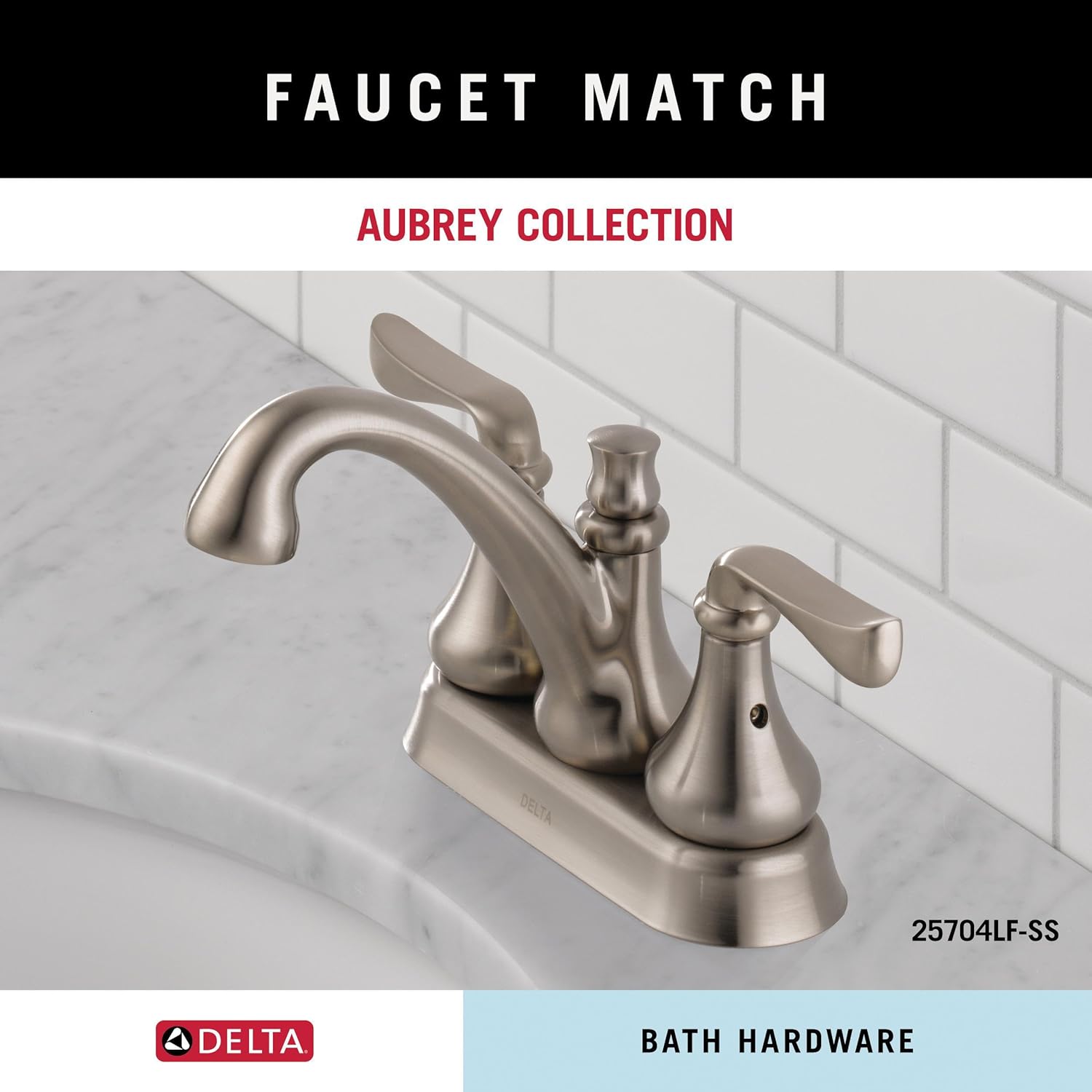 DELTA FAUCET Rubber Limited AUB24-SN Aubrey – Toallero de pared de 24 pulgadas, accesorios de baño en níquel cepillado