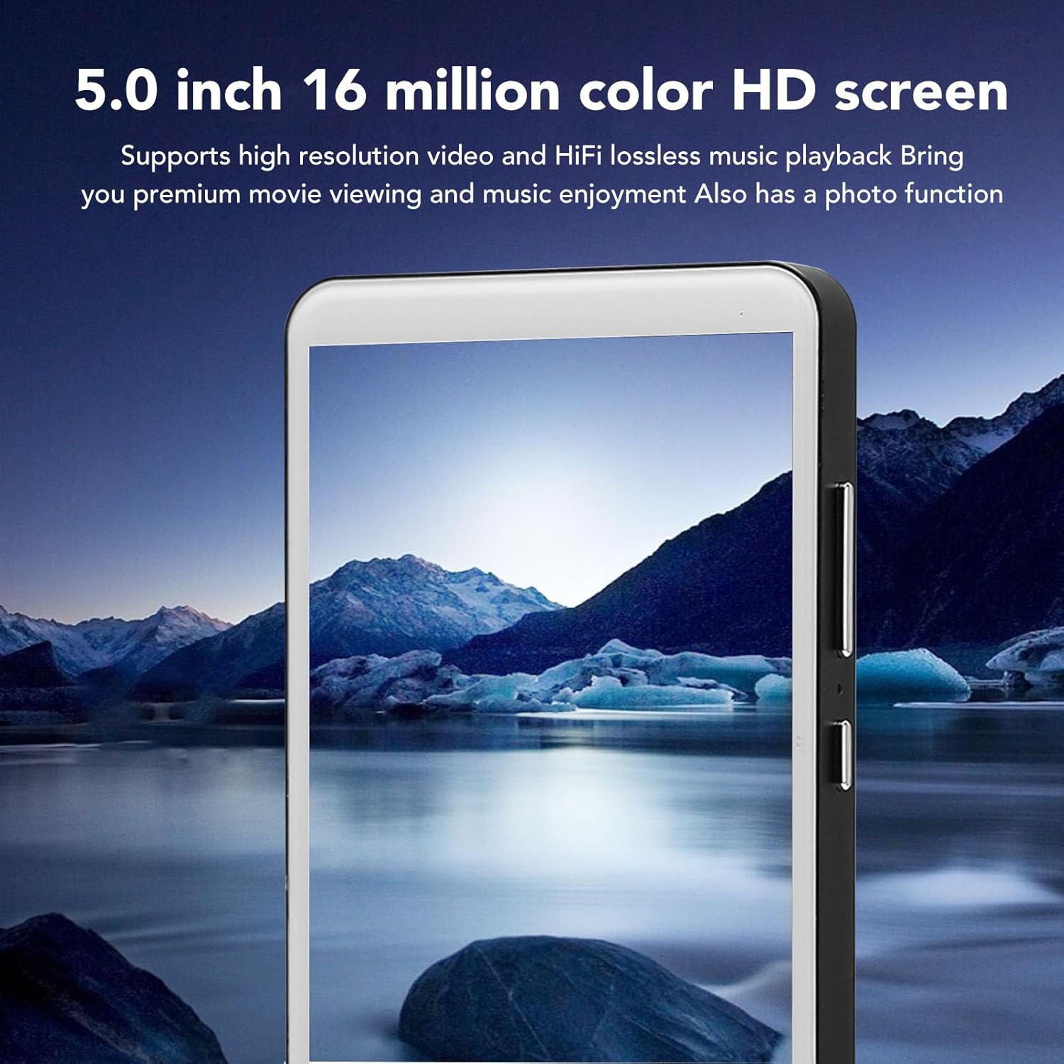 Reproductor de MP4 Pantalla táctil HD de 5 pulgadas HiFi Reducción de ruido Reproductor de música WiFi portátil con cámara para Android (negro)