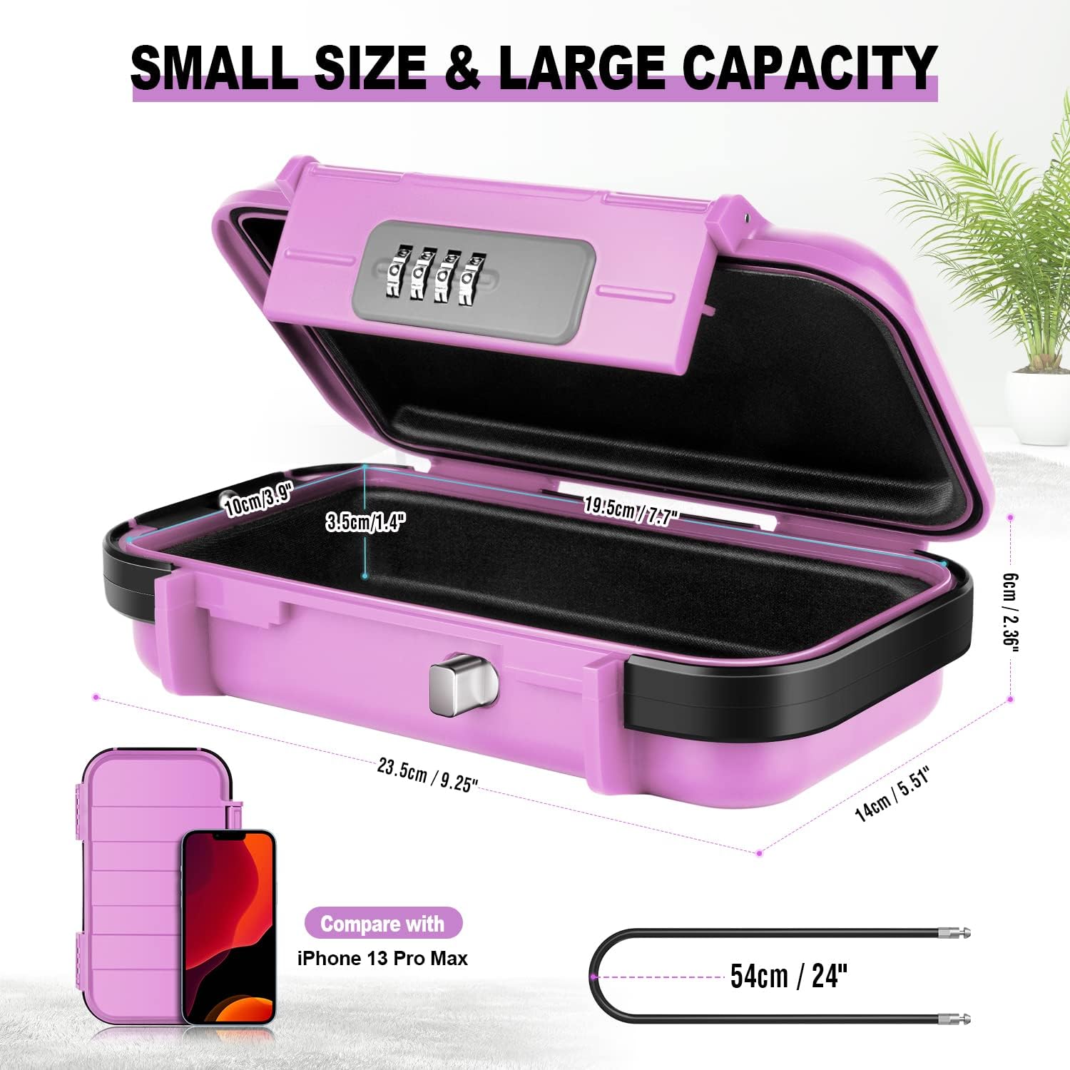 BKNOOU Caja de seguridad de viaje, caja fuerte portátil para viajes, caja de seguridad antirrobo, caja de seguridad para playa, impermeable, pequeña