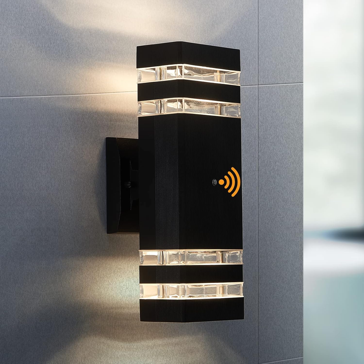 Luces de pared al aire libre del anochecer al amanecer, luz de porche al aire libre para casa, luces modernas para puerta exterior, luces exteriores