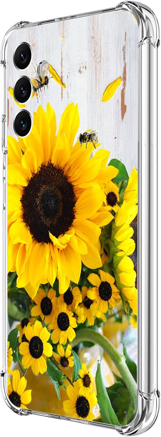 Beaucov Funda para Galaxy A54 5G, protección contra caídas de abeja de girasol, a prueba de golpes, carcasa protectora de cuerpo completo resistente