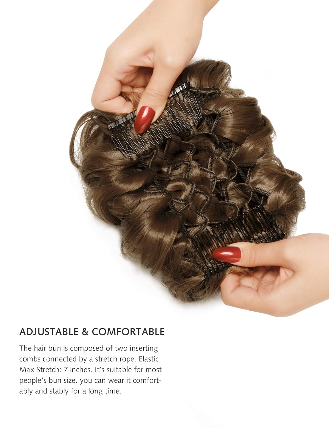 Yamel – Extensiones de cabello de recogido de moño desordenado, con peines, para mujer