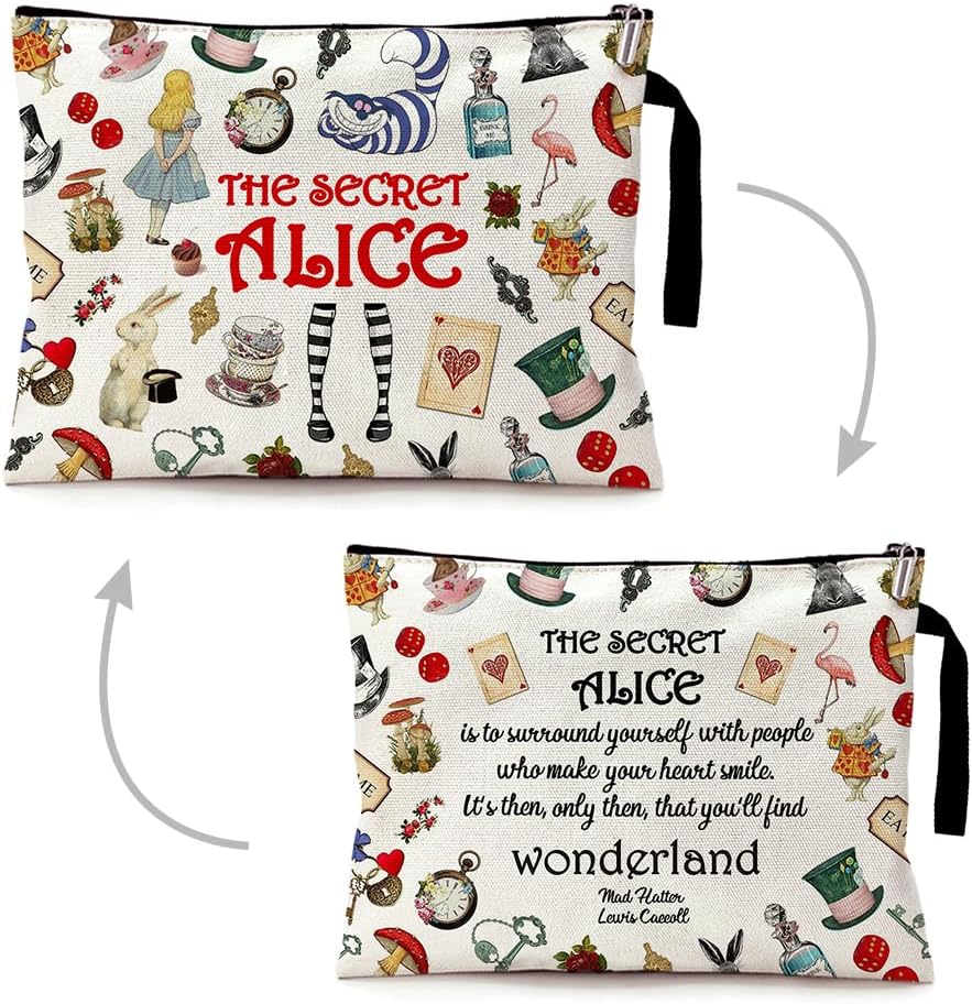 La bolsa de cosméticos hecha de lona no solo es novedosa y única en diseño, sino que también es segura y práctica con una cremallera de metal