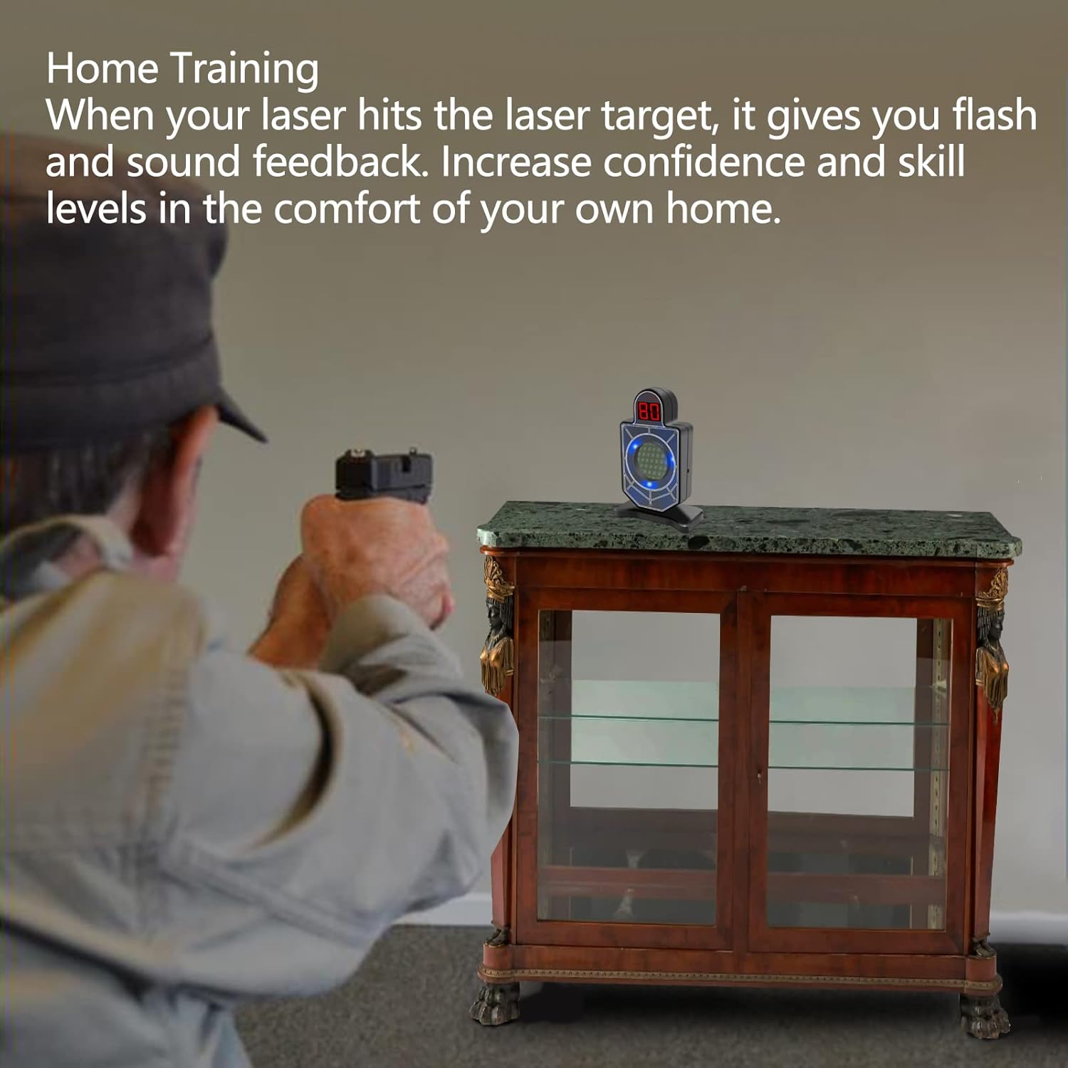 AIMINGMATE Entrenador láser portátil para disparo láser reactivo y práctica de fuego seco entrenador láser y conteo de objetivos de entrenamiento