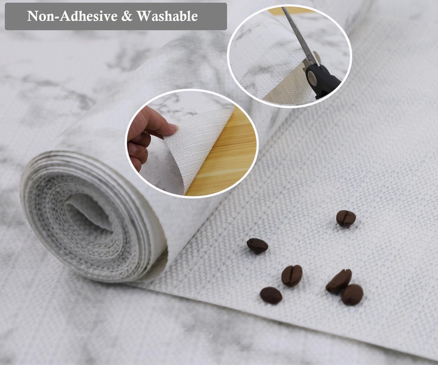 Revestimientos para armarios de cocina, antiadherentes, de 10 pulgadas de ancho x 10 pies, antideslizantes, impermeables, con estampado de mármol,