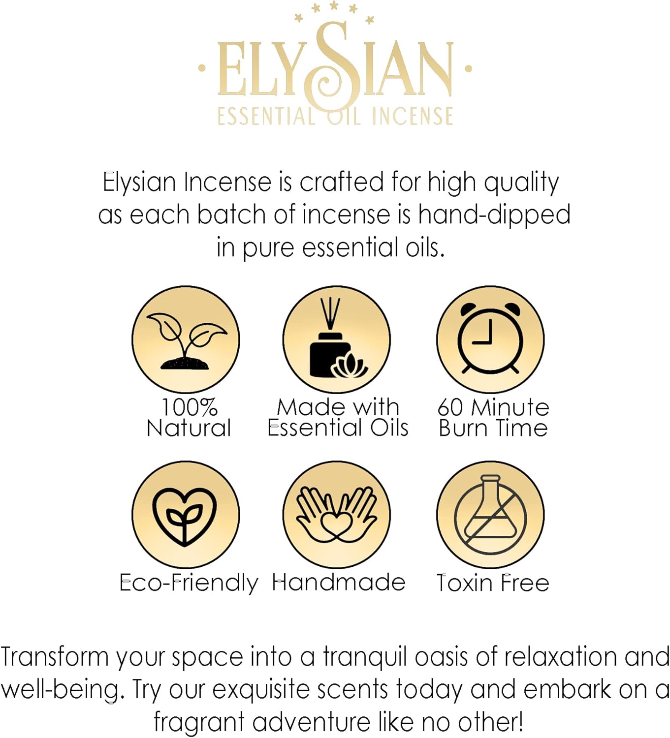 Soul Sticks Elysian – Juego variado de 3 unidades, 10 varillas por paquete, aceites esenciales naturales, juegos de incienso para aromaterapia
