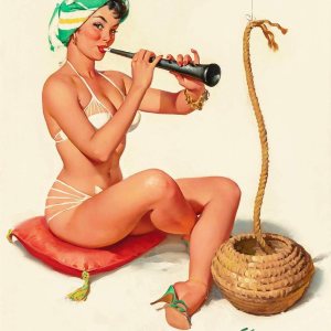 Magnet Elvgren 1961 Pin-Up Girl Charming Snake Charming Magnet Lámina magnética de vinilo para taquillas, coches, carteles, refrigerador de 5 Magnet Elvgren 1961 Pin-Up Girl Charming Snake Charming Magnet Lámina magnética de vinilo para taquillas, coches, carteles, refrigerador de 5