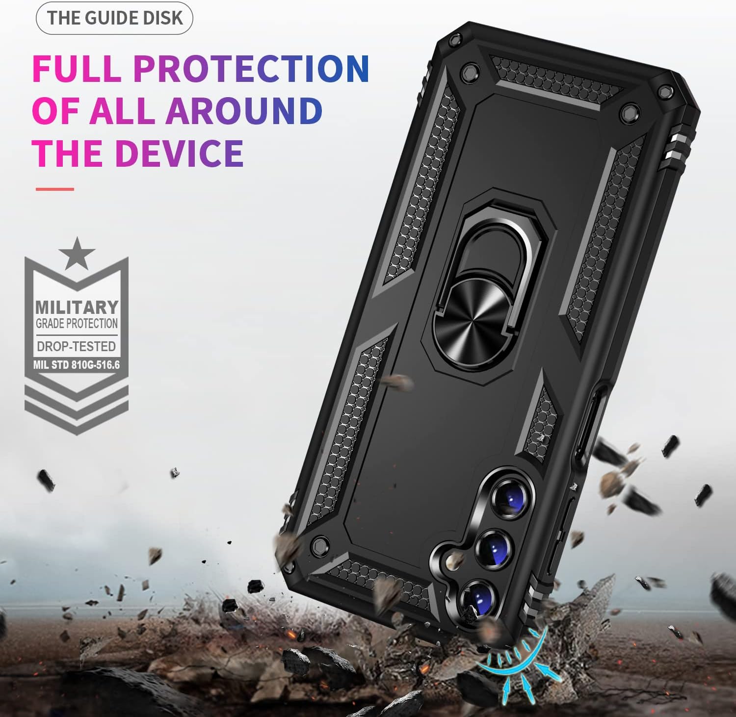 Anvzle Funda para Samsung Galaxy A14 5G  A14 4G con protector de pantalla, funda para Galaxy A14 de doble capa protectora resistente para teléfono
