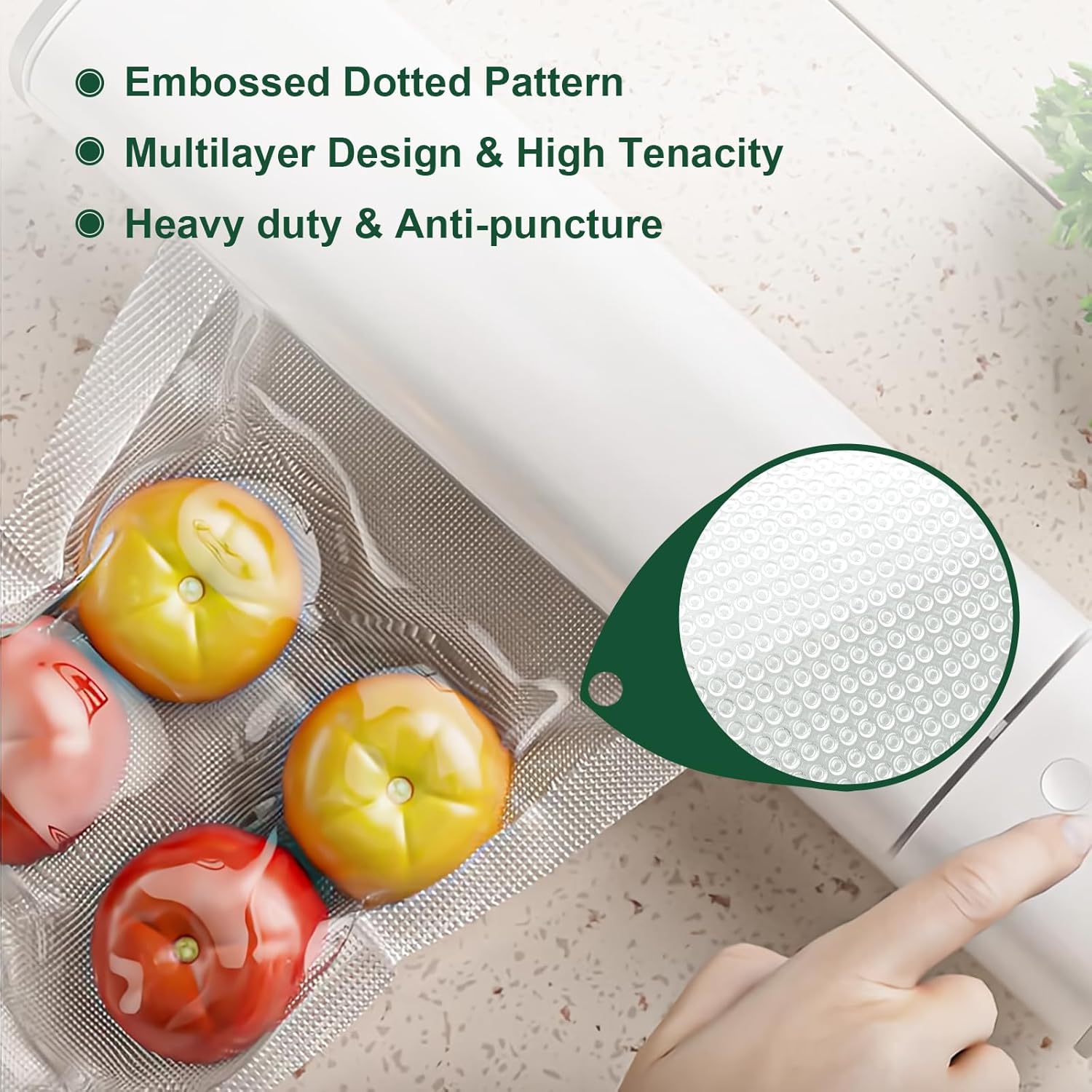 Gokilife Bolsas selladoras al vacío para alimentos, 8 x 20 pies, paquete de 3 bolsas selladoras al vacío para ahorrar alimentos, bolsas selladoras