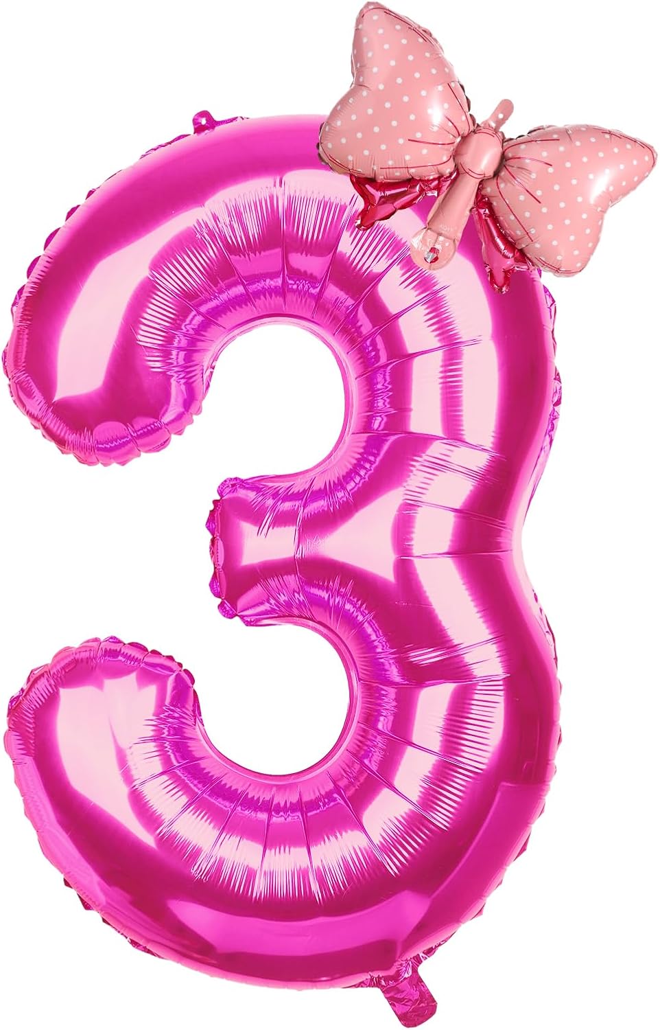 Globos de cumpleaños con números, globos rosados de números para fiesta de cumpleaños, pajarita, globos de papel de aluminio de helio para fiesta de