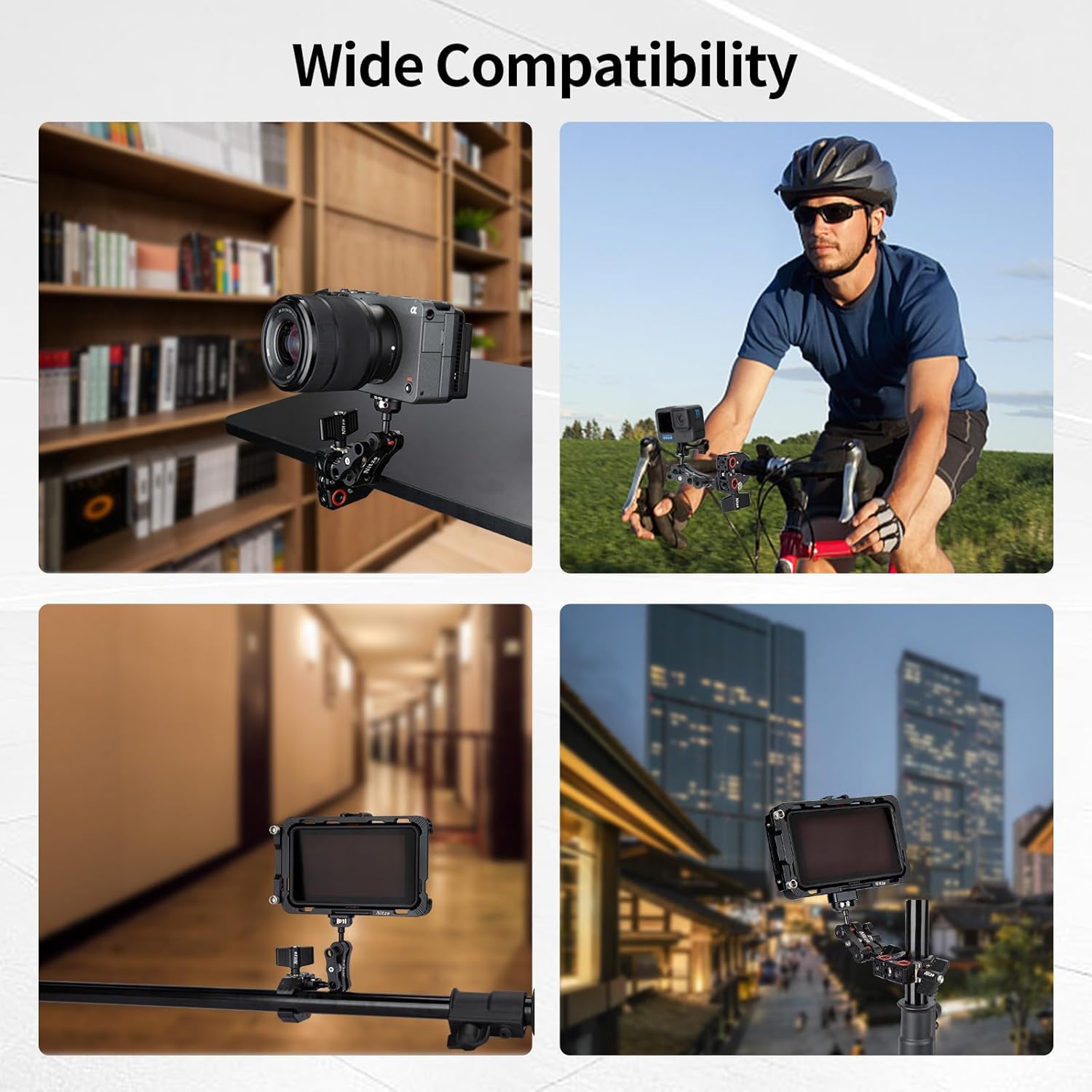 Nitze Super Clamp con tornillo de 14″ a 14″, tornillo de 14″ a 38″ y adaptador de rosca de 38″ a 14″ abrazadera de cangrejo para cámaras, Unbrellas,