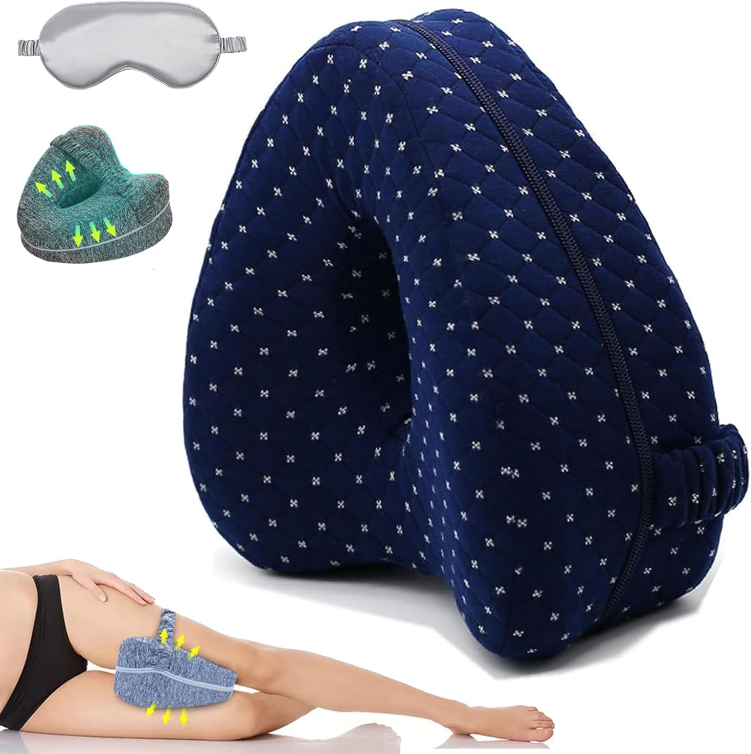 KCRPM Almohada, almohada de alineación – Alivia el dolor de cadera y la ciática, almohada de piernas para aliviar el dolor de piernas, espalda y
