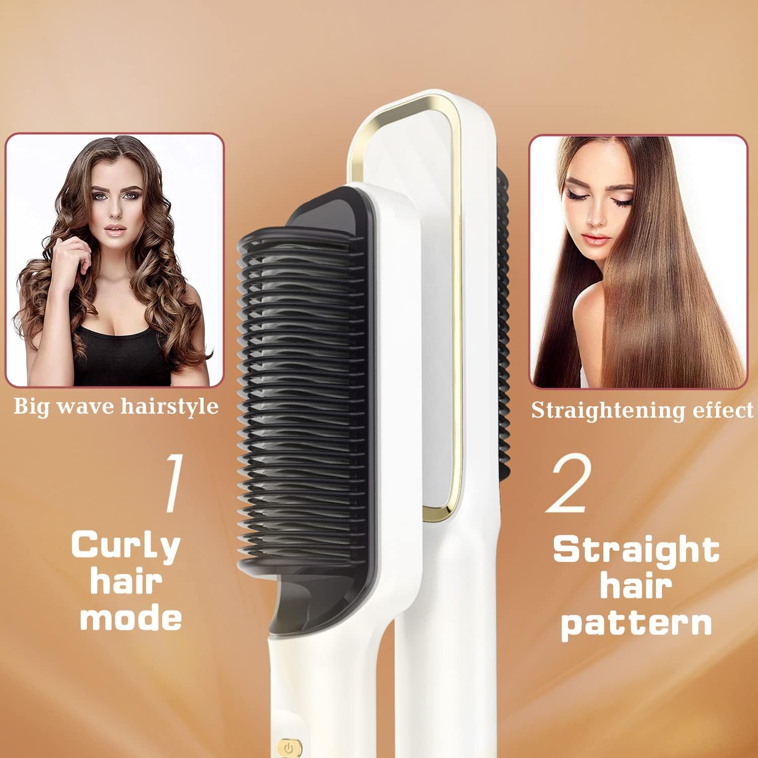 Peine alisador de pelo de iones negativos, calentamiento rápido, antiquemaduras, peine profesional para alisar el cabello, salón de viaje en casa,