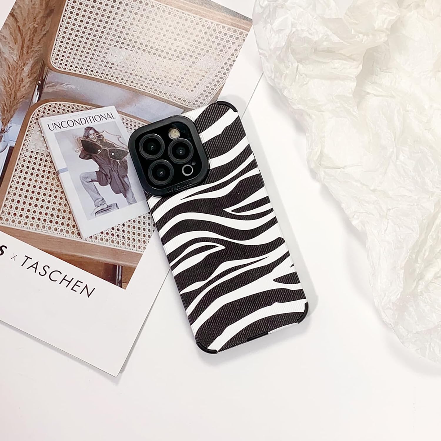 Funda compatible con iPhone 13 Pro Max a la moda, simple, lindo patrón de ondas de rayas de cebra para niñas y mujeres, TPU suave a prueba de