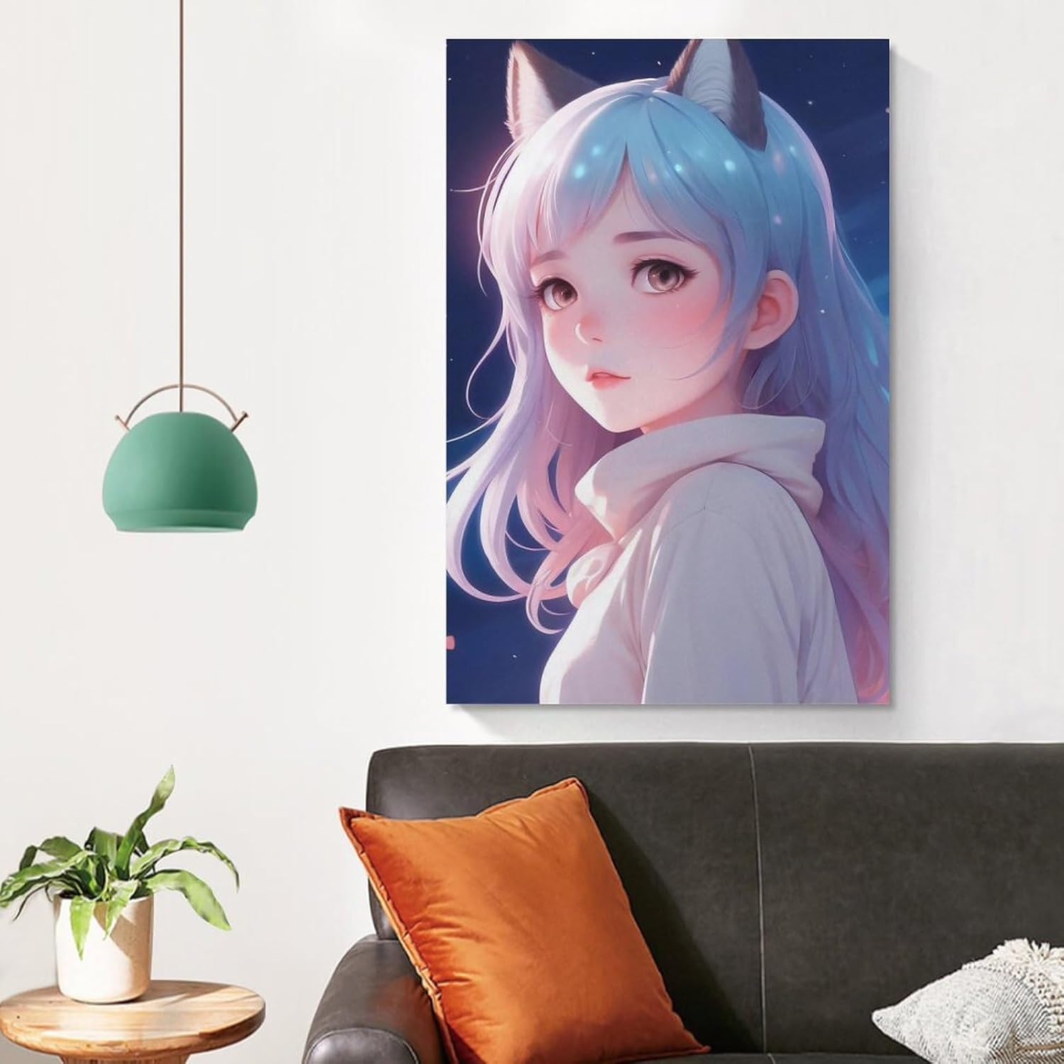 Póster de anime japonés Beauty Girl (7) Póster artístico de pared con desplazamiento en lienzo, cuadro de pintura para sala de estar, decoración del