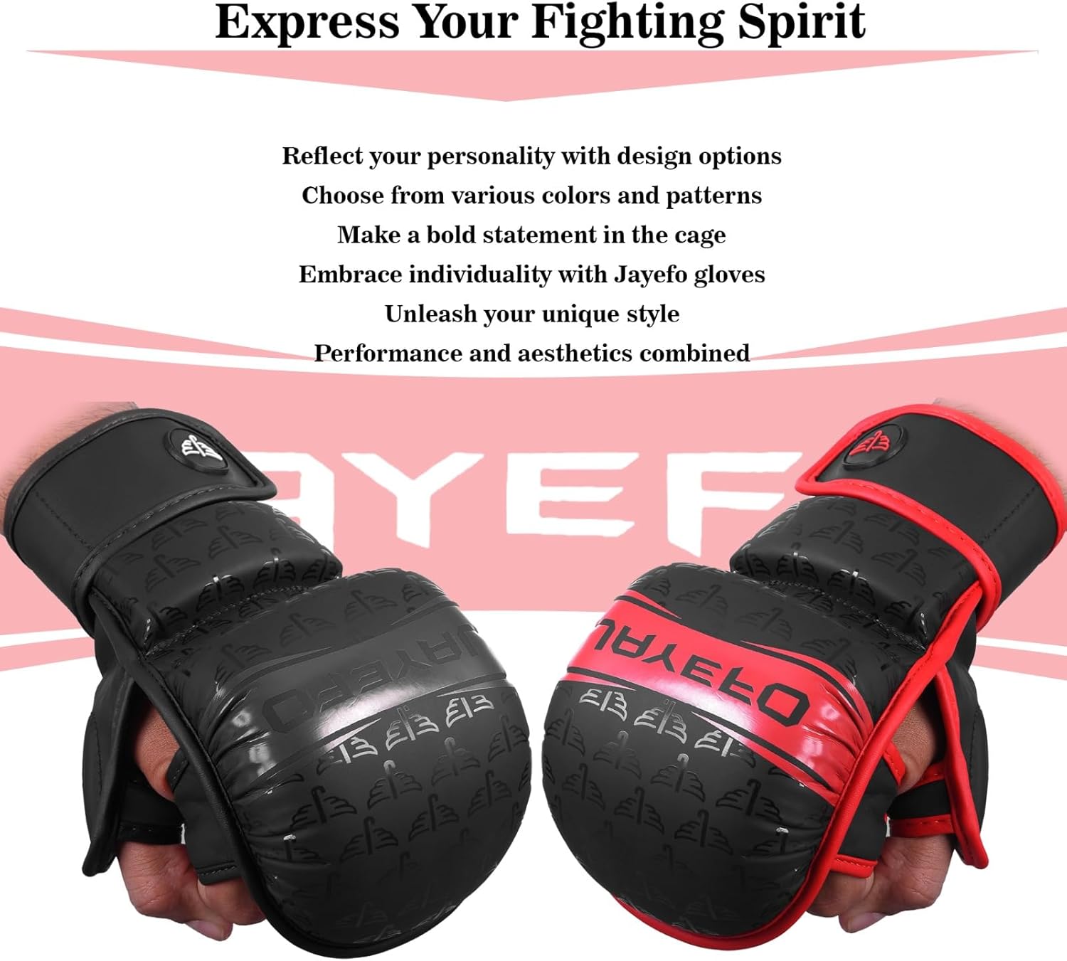 Jayefo Guantes MMA  Guantes de entrenamiento y agarre de palma abierta  Artes marciales para hombres y mujeres  Soporte de muñeca  Deportes de