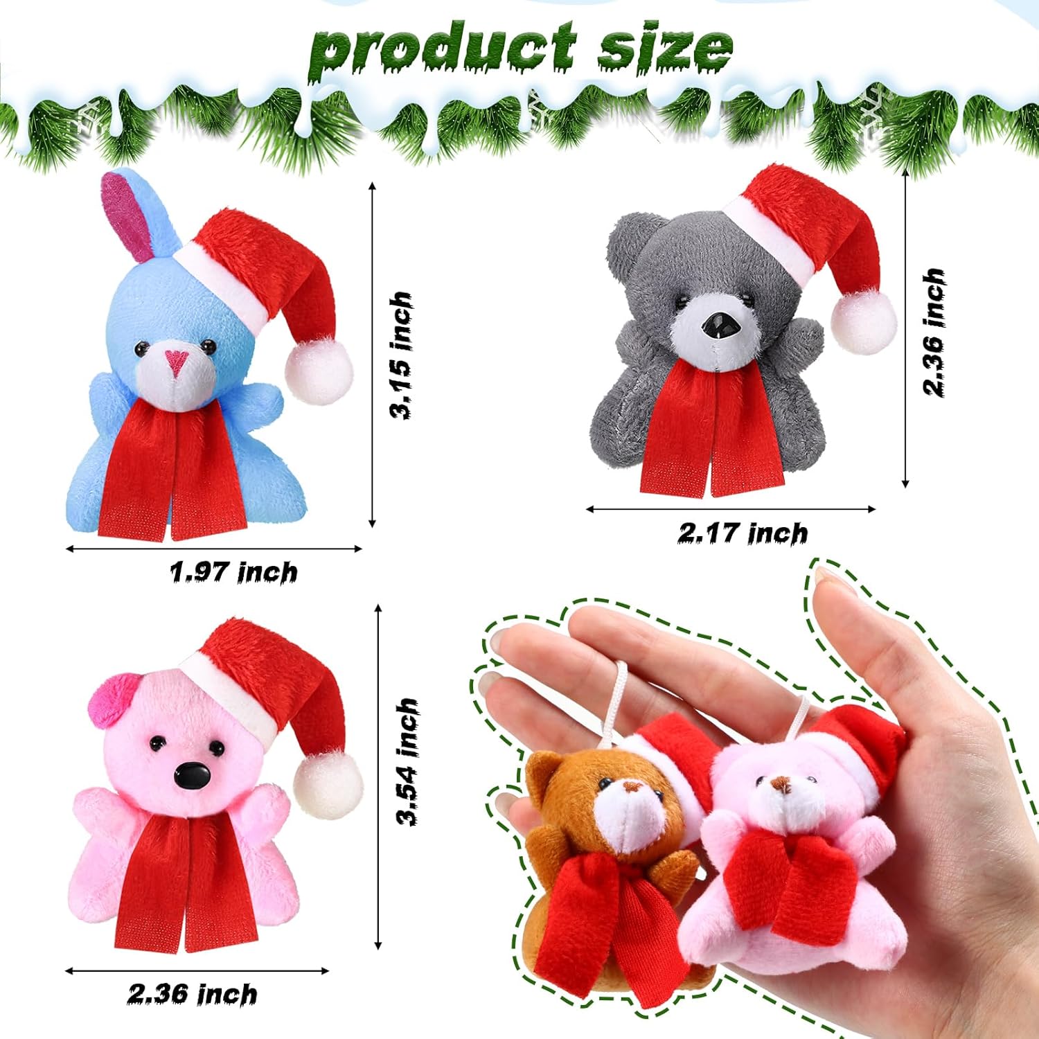 100 piezas de mini animales de peluche a granel, juguetes de animales pequeños a granel, llavero, decoración de fiestas, rellenos de huevos de