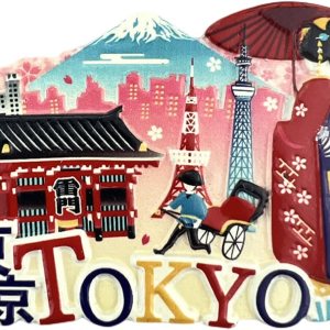Tokio Japón – Imán de recuerdo para nevera en 3D, hecho a mano para nevera, colección de decoración para el hogar y la cocina Tokio Japón – Imán de recuerdo para nevera en 3D, hecho a mano para nevera, colección de decoración para el hogar y la cocina