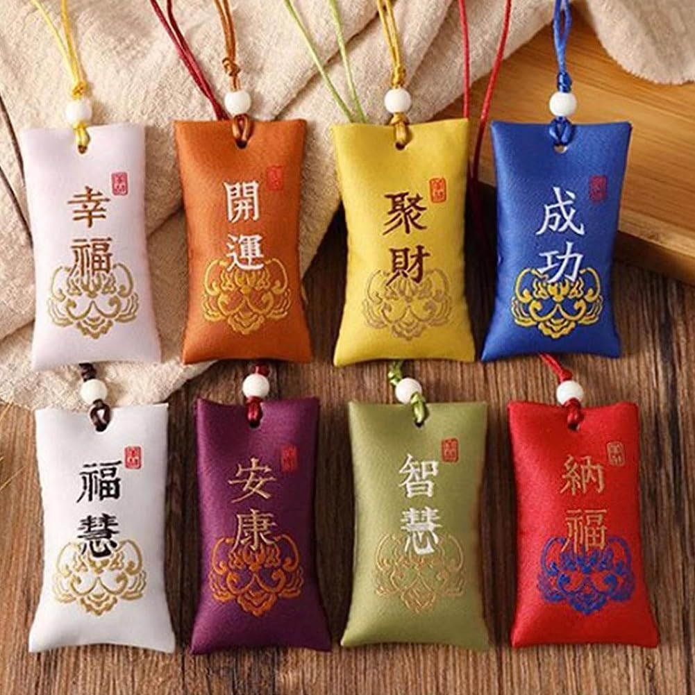 Bolsa de sal espiritual, sal espiritual con bolsita, collar budista espiritual de la bolsa de la sal, talismán chino clásico bolsa de sal espiritual
