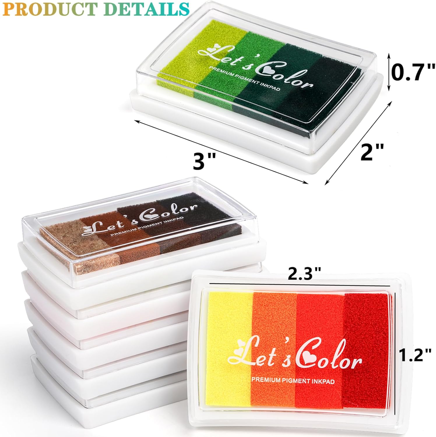 DEAYOU Paquete de 24 almohadillas de tinta para manualidades, almohadillas para sellos de dedos para bricolaje, almohadilla de sello de tinta