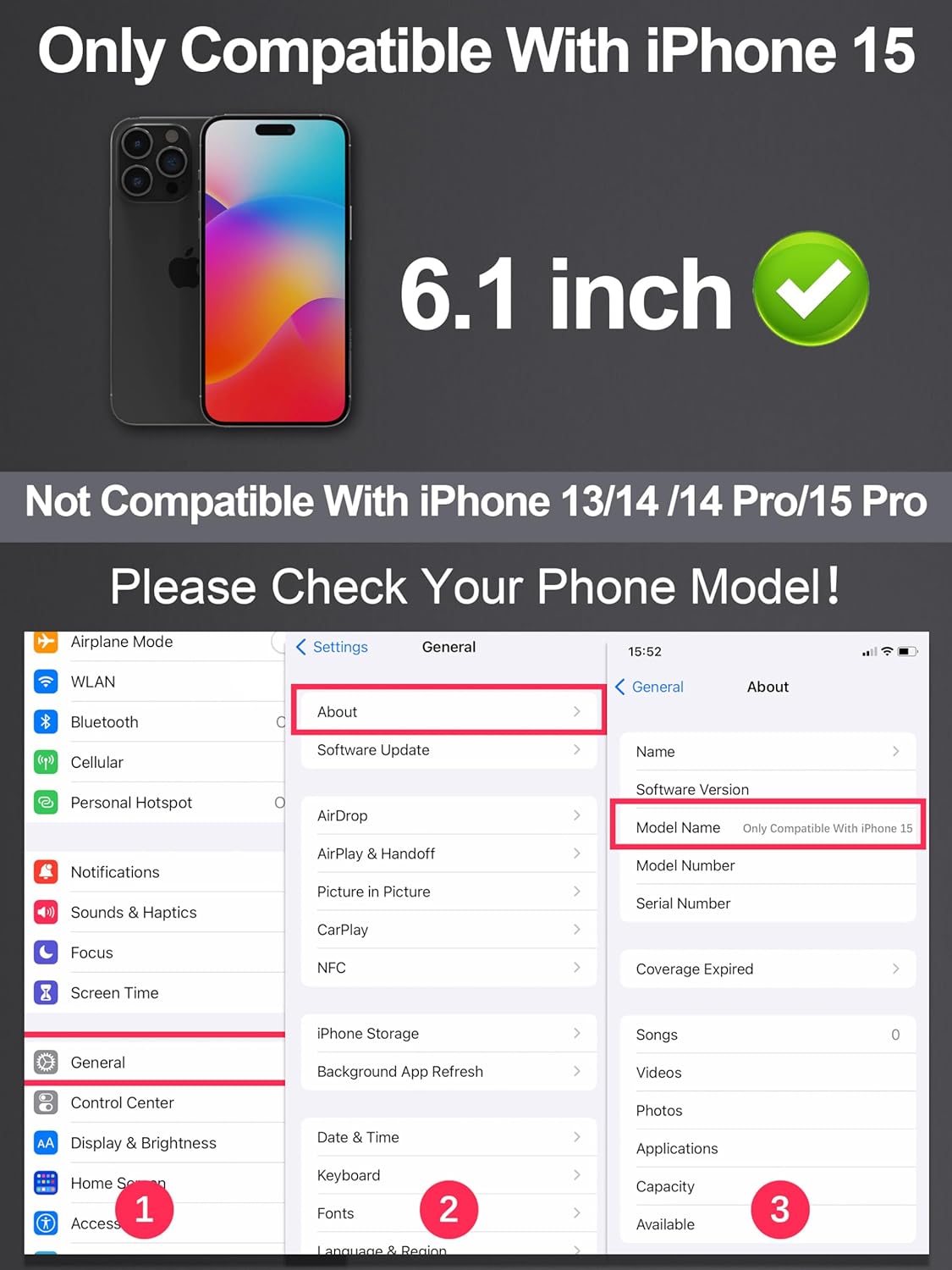 Protector de pantalla de privacidad compatible con iPhone 15 de 6.1 pulgadas, color morado degradado, antiespía, anti luz azul, protector de