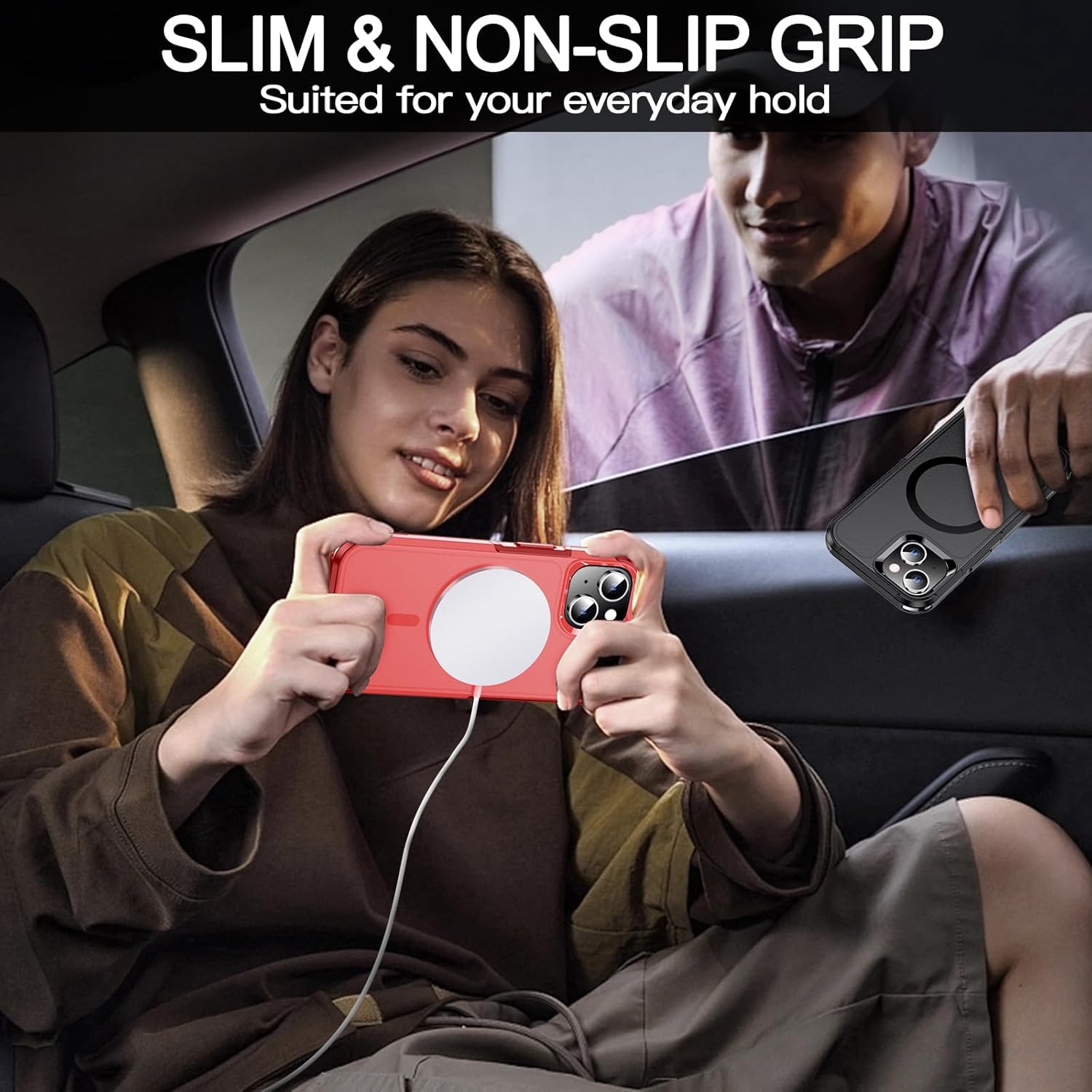 MOZOTER Funda diseñada para i 1 Pro con magnético, rojo