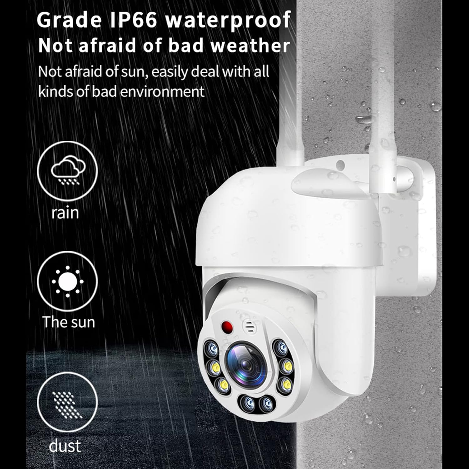 Cámara de seguridad inalámbrica para exteriores, 5G de doble banda 360, cámara WiFi, impermeable, cámaras de seguridad para exteriores con detección