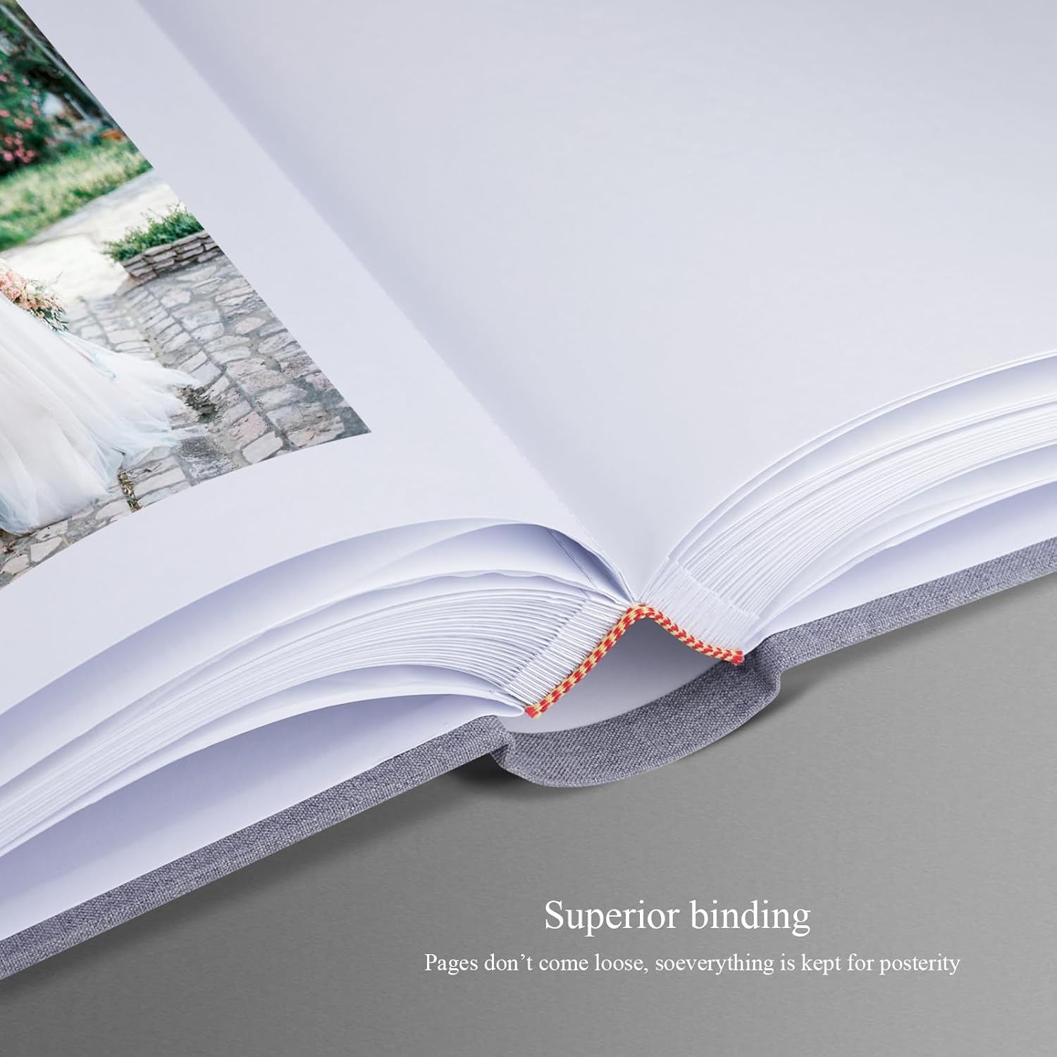 1DOT2 Álbum de fotos azul con espacio de escritura, 120 páginas para 3 x 5, 4 x 6, 5 x 7, 6 x 8, 8 x 10, cubierta de lino con ventana, libro de