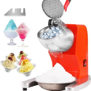 VEVOR Máquina trituradora de hielo, máquina eléctrica de cono de nieve de 220 libras por hora con 4 cuchillas, máquina de hielo afeitado de acero VEVOR Máquina trituradora de hielo, máquina eléctrica de cono de nieve de 220 libras por hora con 4 cuchillas, máquina de hielo afeitado de acero