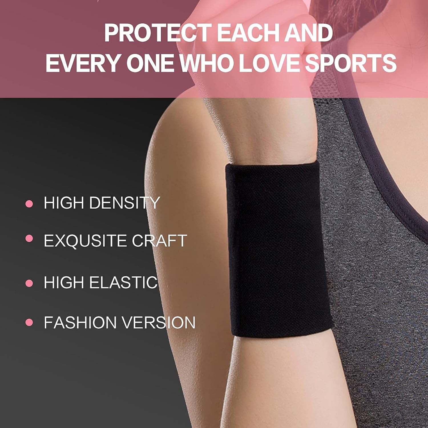 SEXYEYE 2 pares de muñequeras de compresión para hombres y mujeres, muñequeras elásticas para tenis, tendinitis, túnel carpiano, bandas para cubrir
