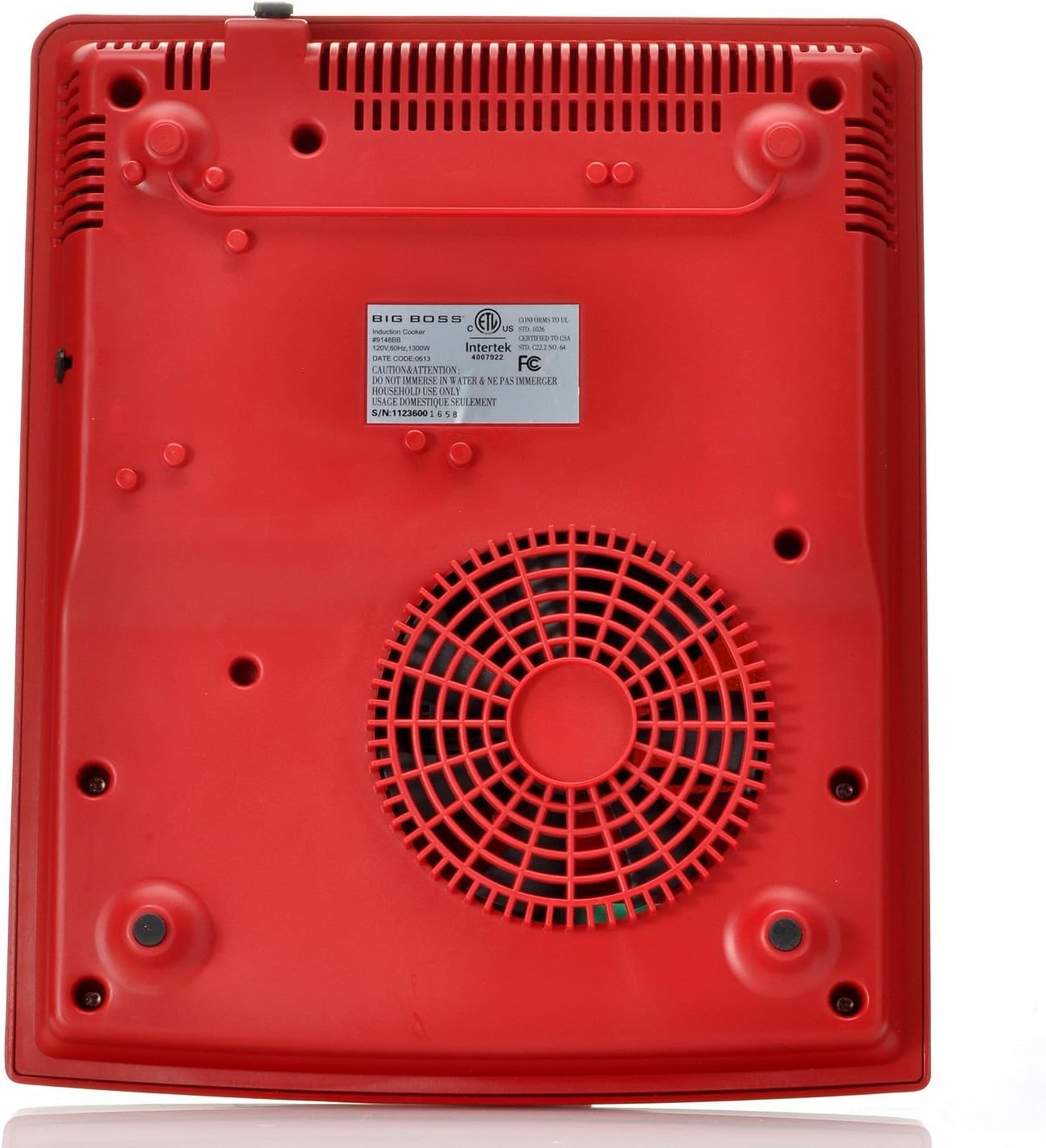 9148 Placa de cocción de inducción de 1300 vatios compatible con utensilios de cocina de inducción, color rojo