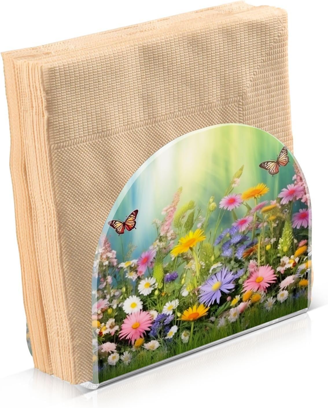 Servilleteros de mariposa de primavera para mesas, servilleteros de acrílico transparente para servilleteros de cóctel para cocina, restaurante,