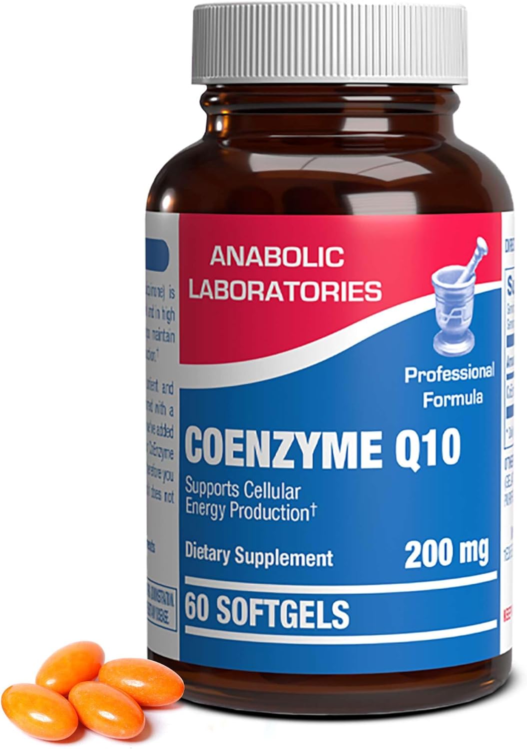 Anabolic Laboratories Cápsulas blandas CoQ10 de 200 mg – 30 suplementos de coenzima Q10 – CoQ10 para fertilidad, corazón, piel, pulmón y salud