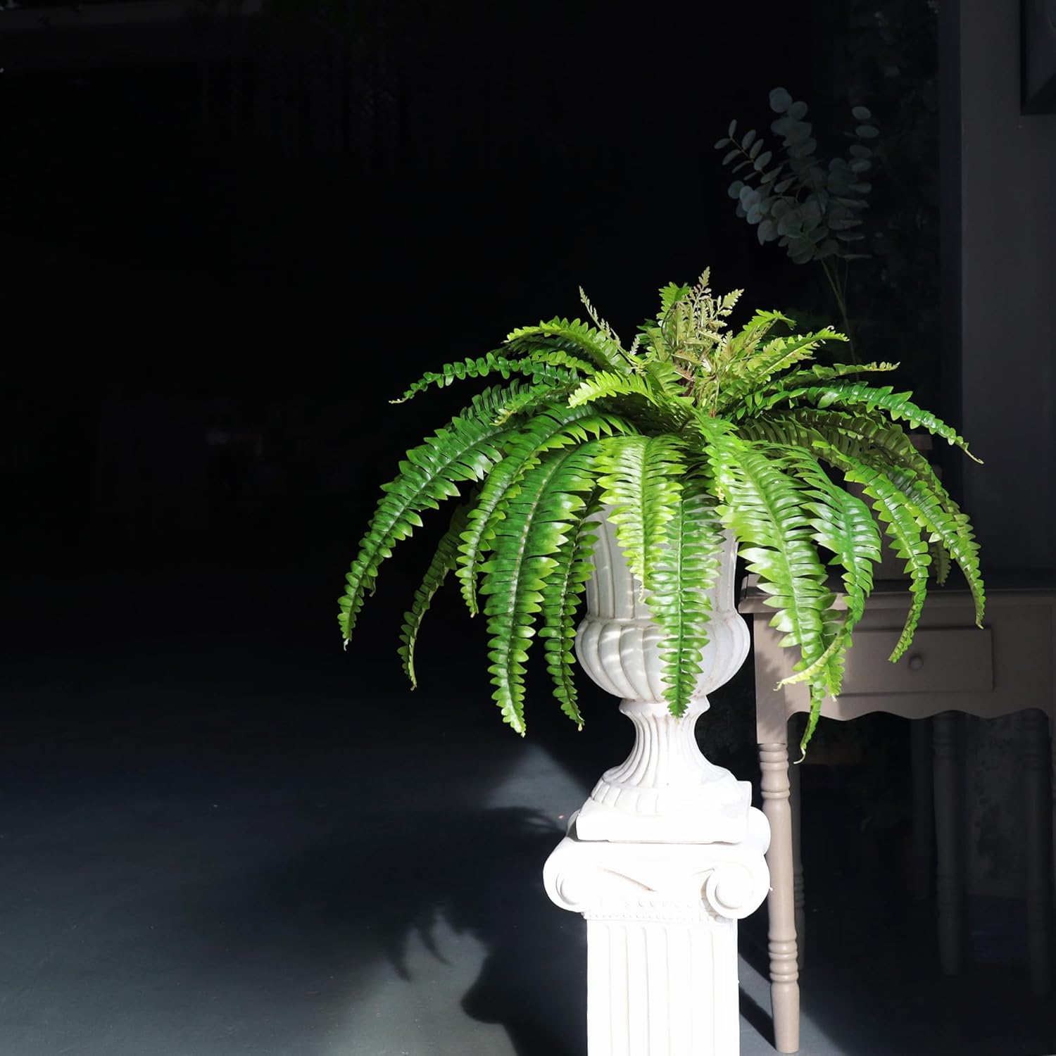 Helechos artificiales para exteriores e interiores, helechos artificiales grandes de 40 pulgadas de 39 Fronds, planta falsa de helecho Boston para