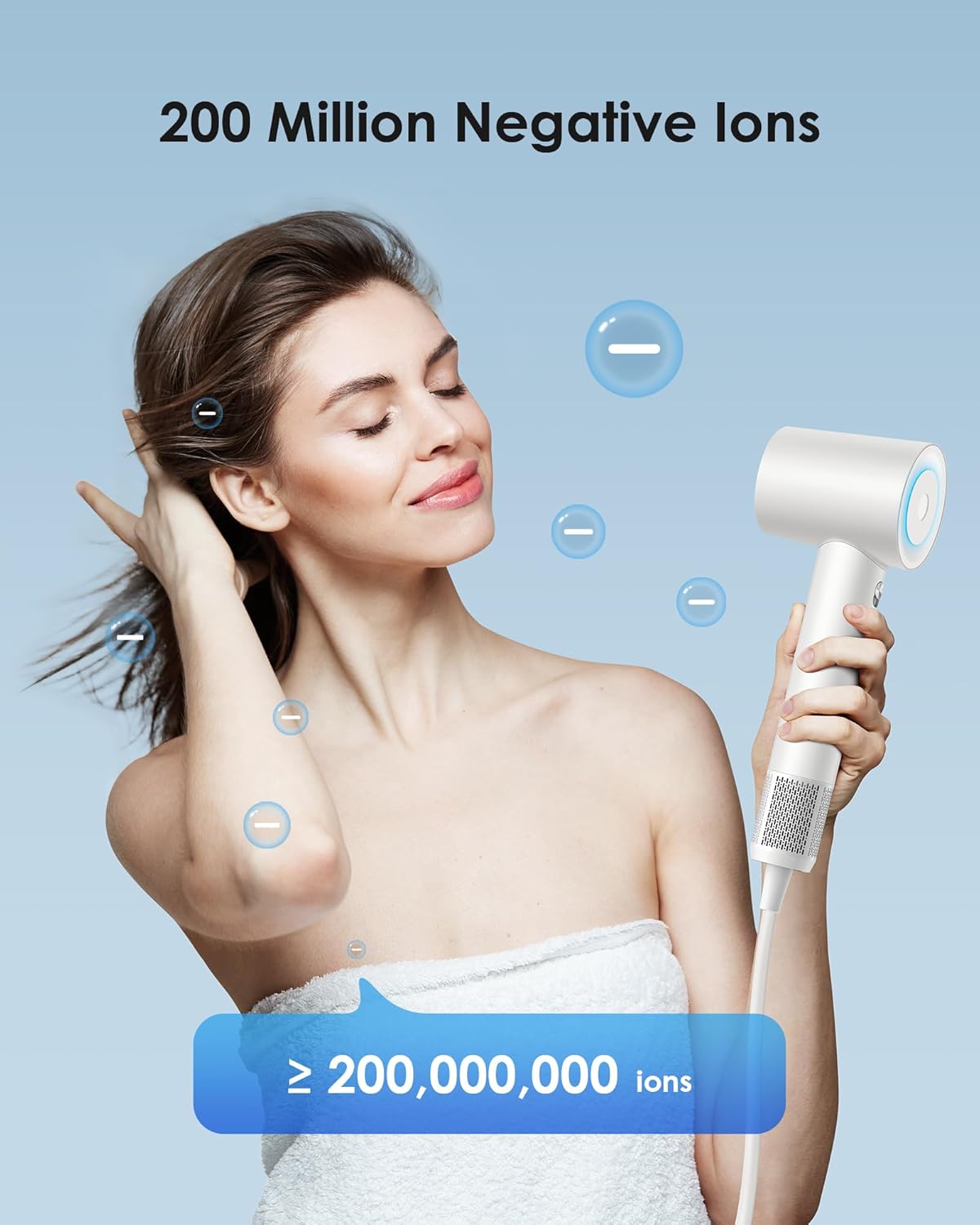 zhiyangfei – Secador de pelo, secador de iones negativos para mujeres y hombres, motor sin escobillas de 110, 000 RPM, 3 ajustes de calor, boquilla