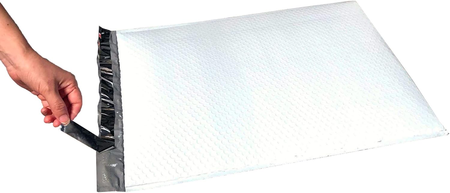 Sobres de polietileno acolchados con forro de burbujas de 50 unidades #7 extra grandes de 14.5 x 19 pulgadas. A prueba de desgarros, resistentes al