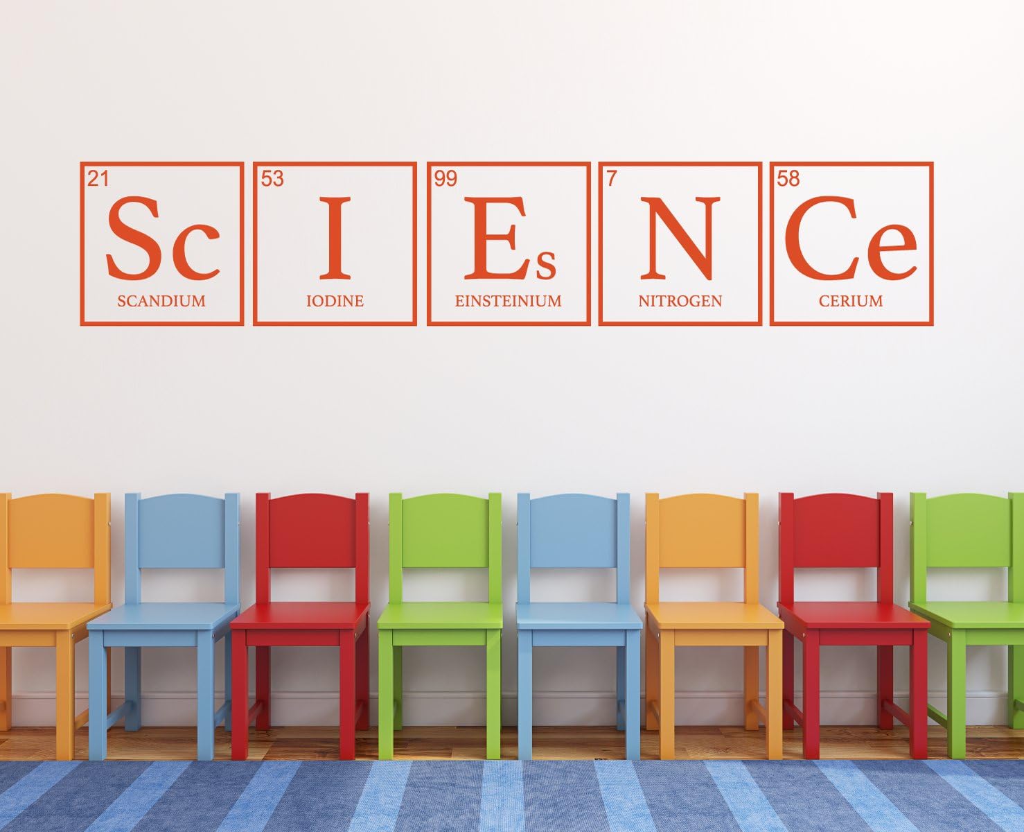 CustomVinylDecor Adhesivo de ciencia para mesa periódica para aula o decoración del hogar para dormitorio, sala de juegos o aula  Tamaño pequeño y